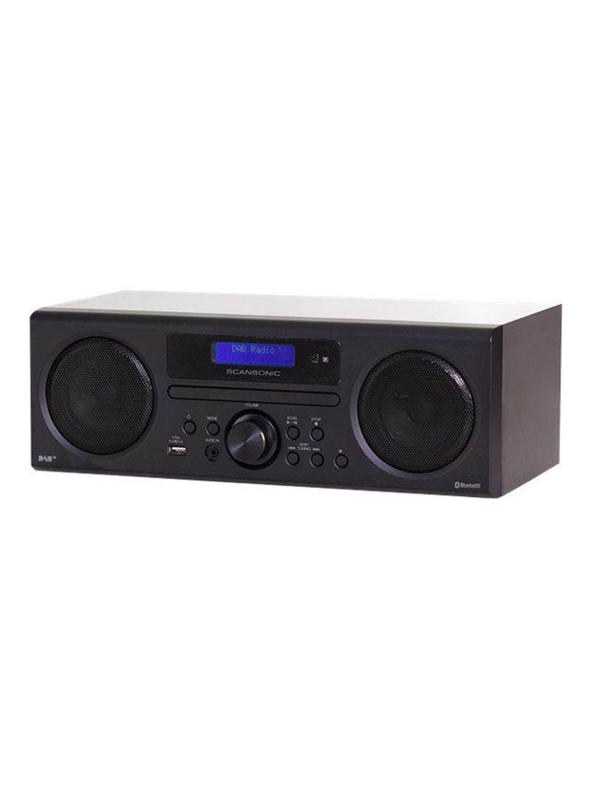 Scansonic DA310 DAB+ m. CD &Bluetooth - DAB/DAB+/FM - Black, Stereoanlæg