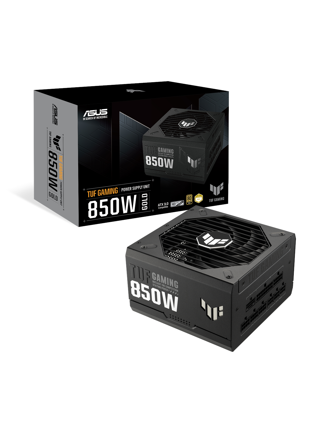 ASUS TUF GAMING 850G Strømforsyning - 850 Watt - 135 mm - ATX 3.1 - 80 Plus Gold certified