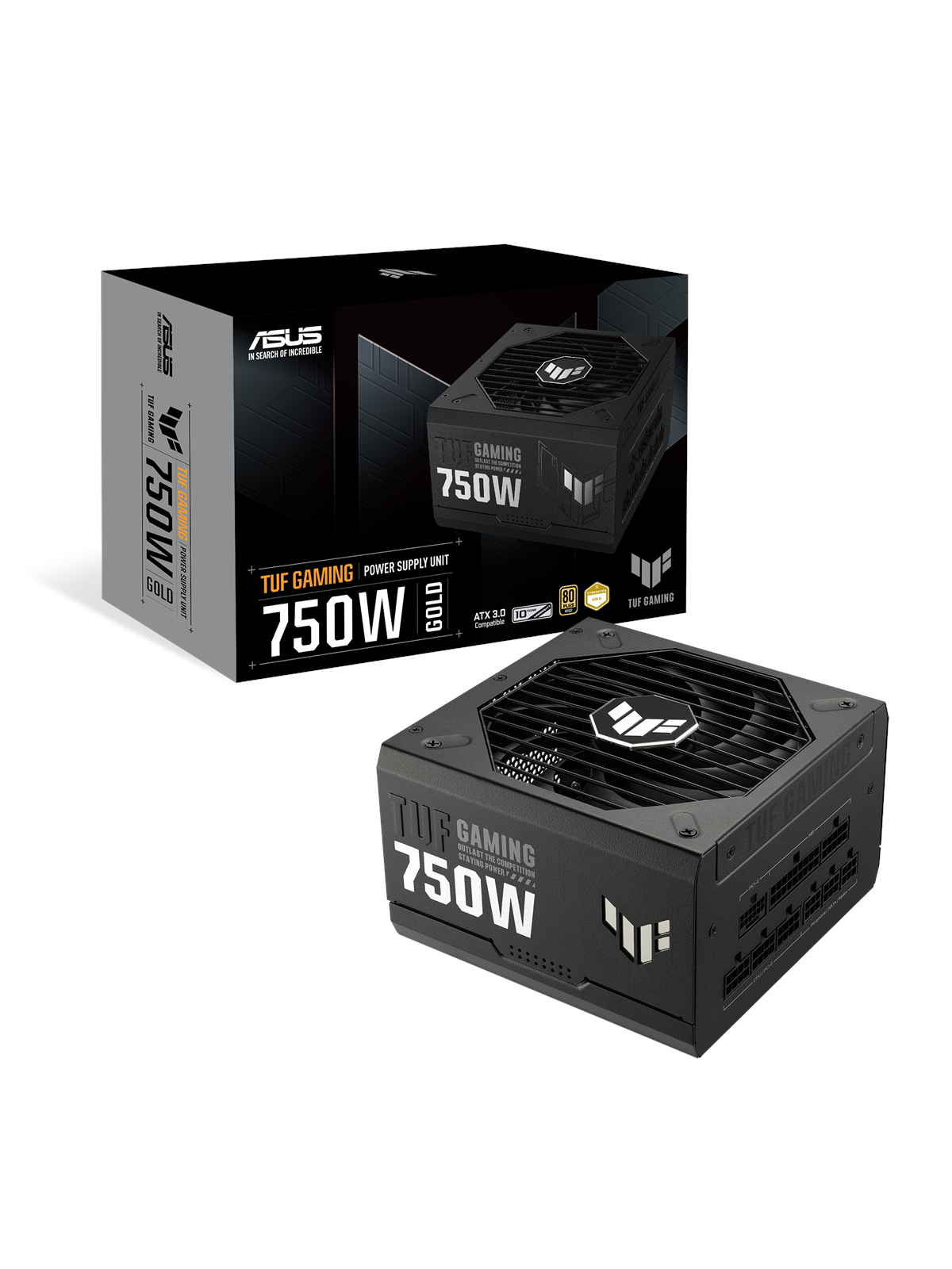 ASUS TUF GAMING 750G - ATX 3.1 Strømforsyning - 750 Watt - 135 mm - ATX 3.1 - 80 Plus Gold certified