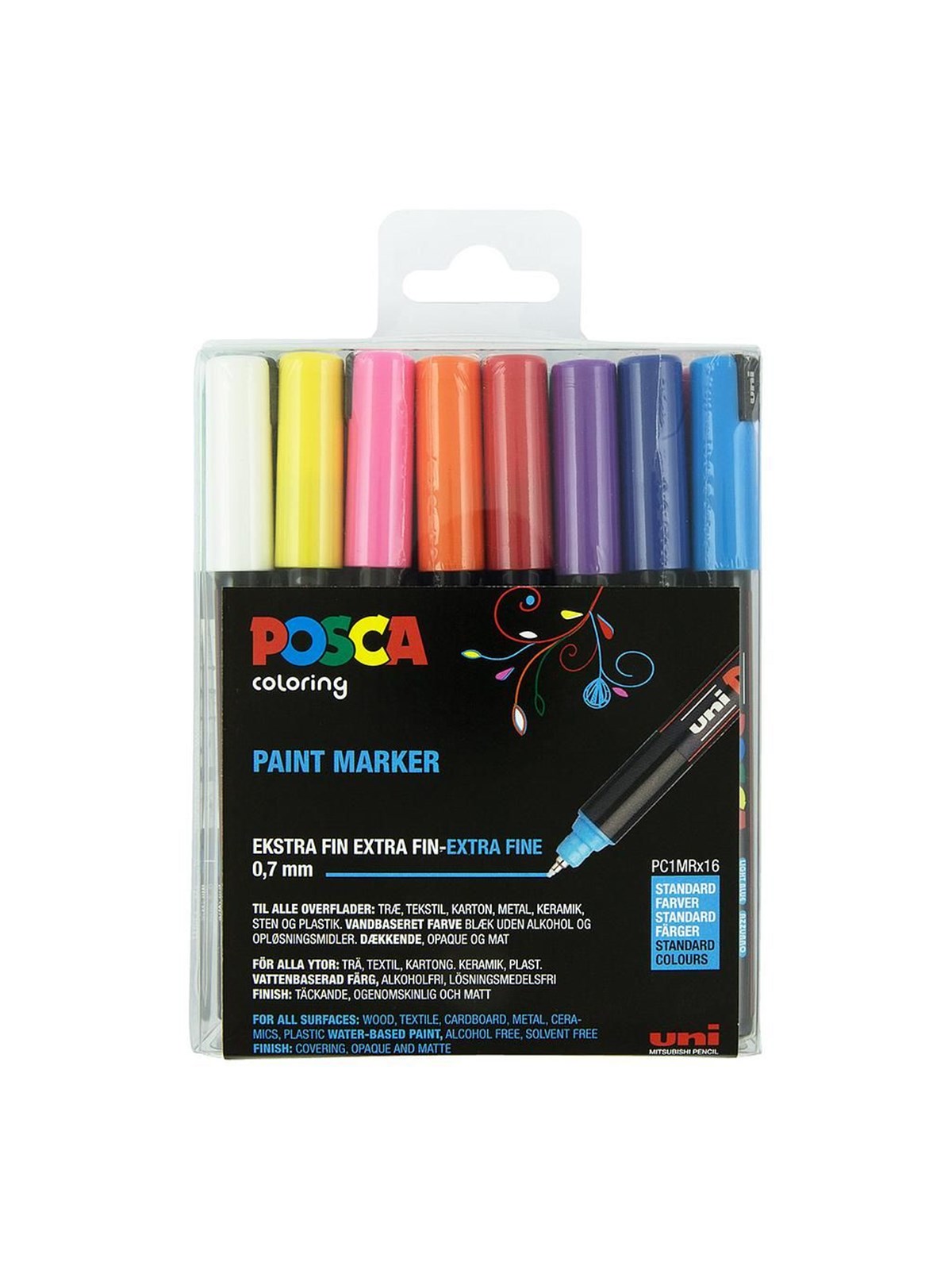 POSCA marker sæt PC-1MR 16 ass. std. farver, Hobby Artikler