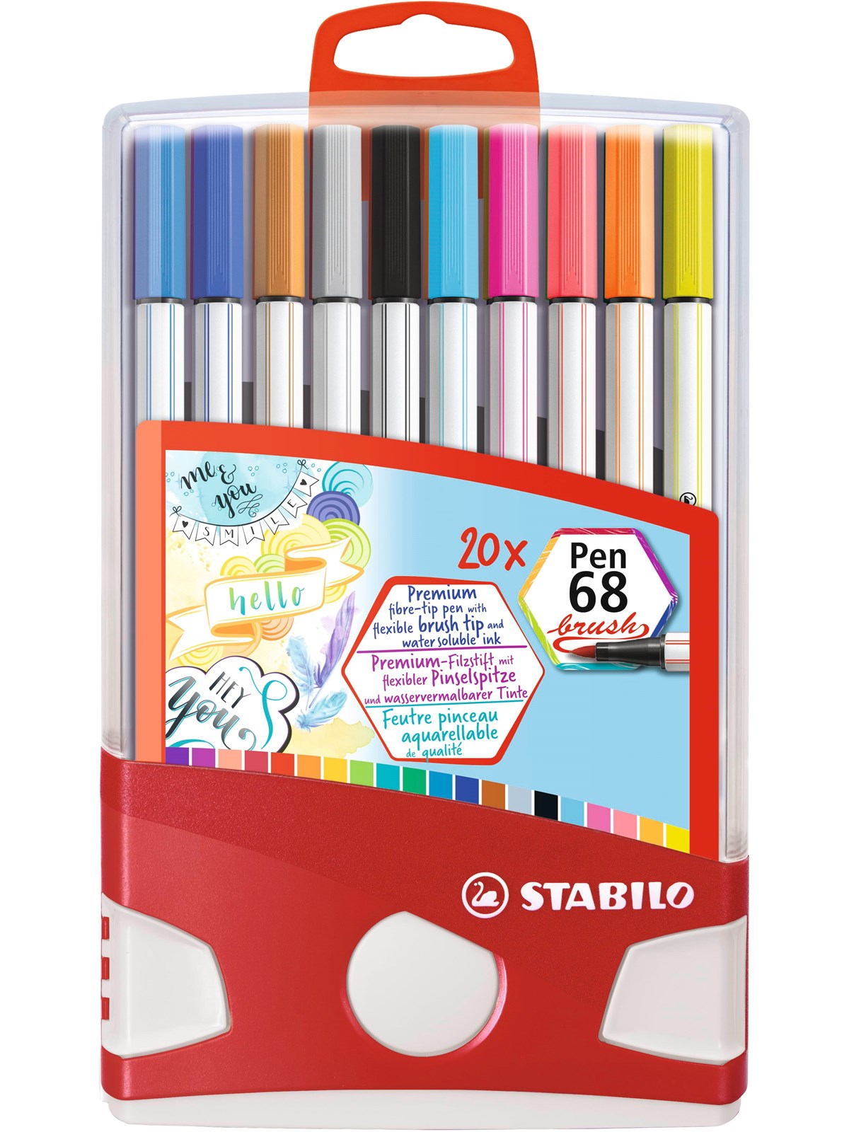 STABILO Pen 68 Colorparade, sæt med 20 pensel penne, Hobby Artikler