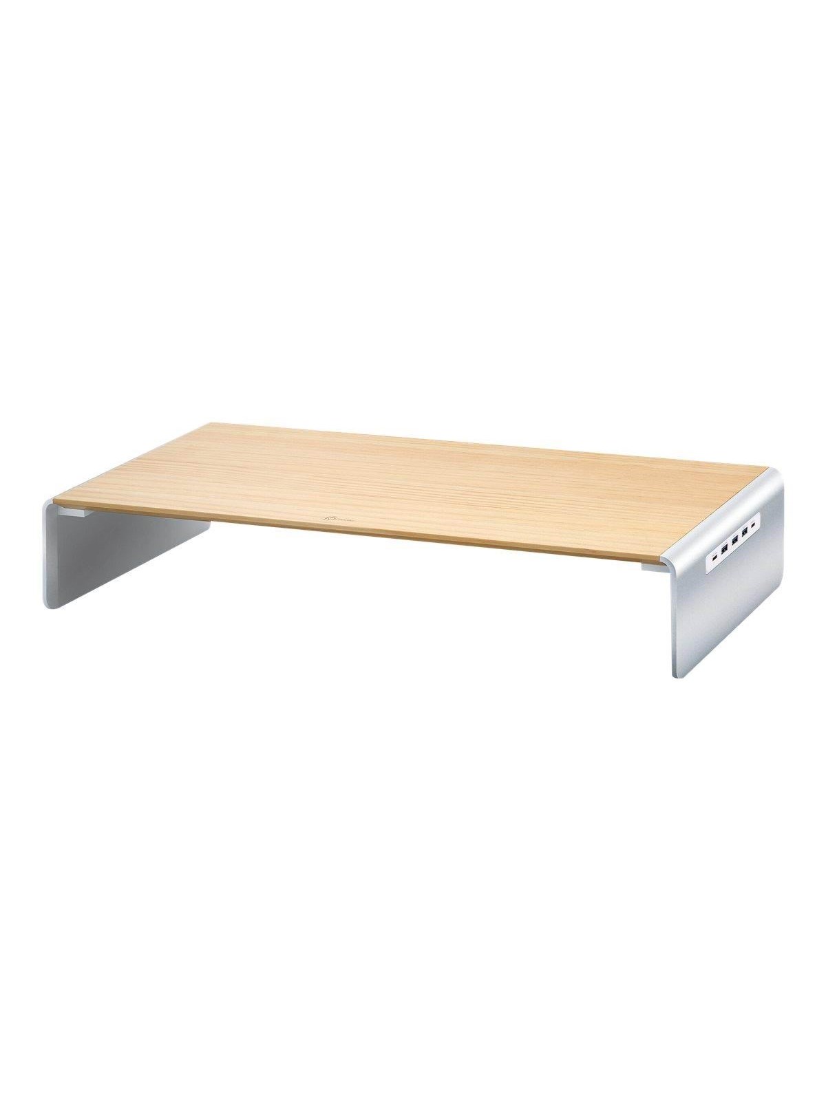j5create Wood Monitor Stand with Docking Station, Docking Station