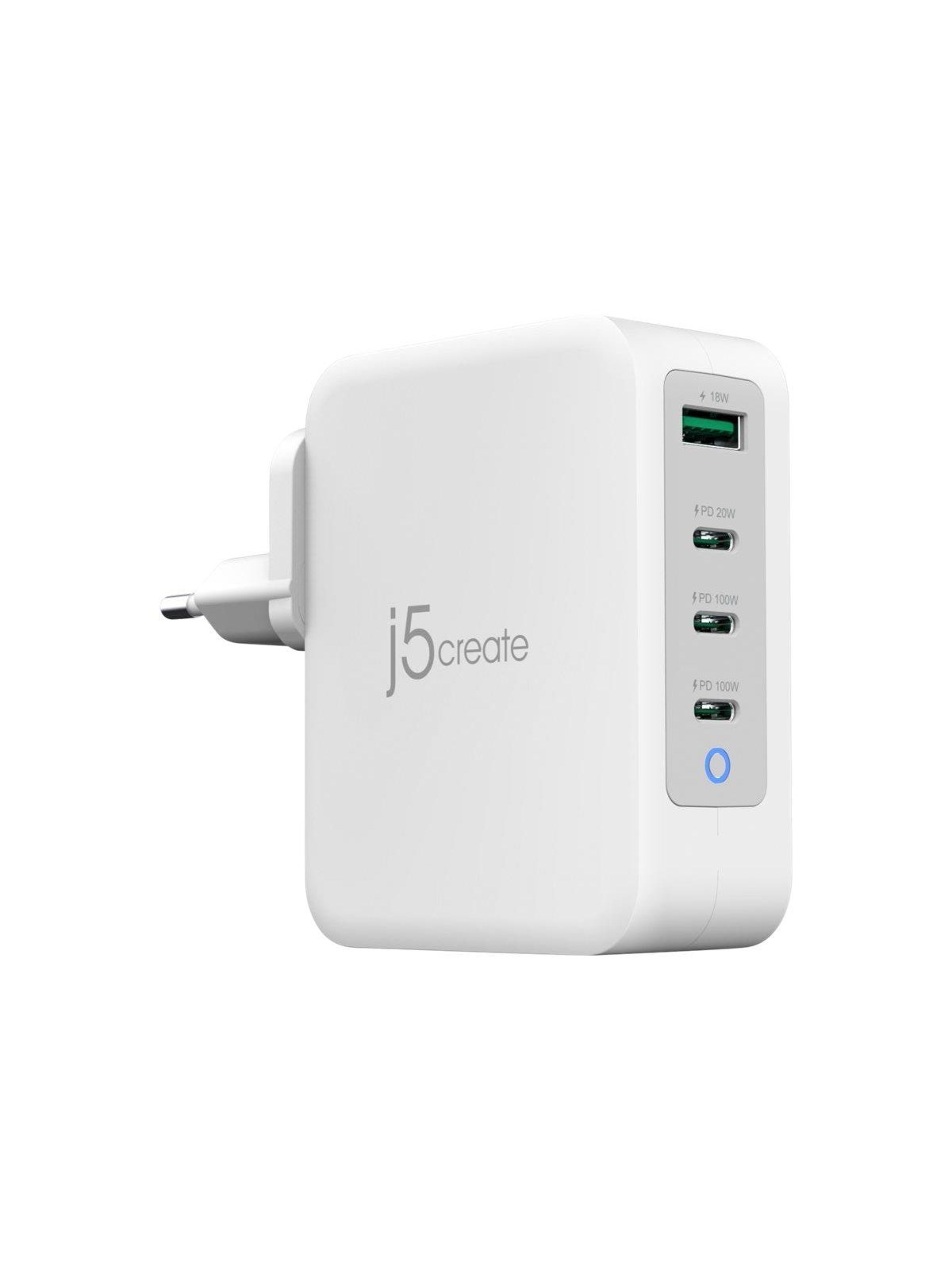 j5create 130W GaN 4-Port Charger, Mobil Oplader