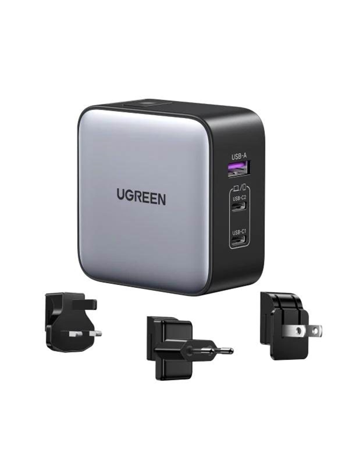 UGREEN Nexode GaN 65W Travel Adapter (US/UK/EU), Mobil Oplader