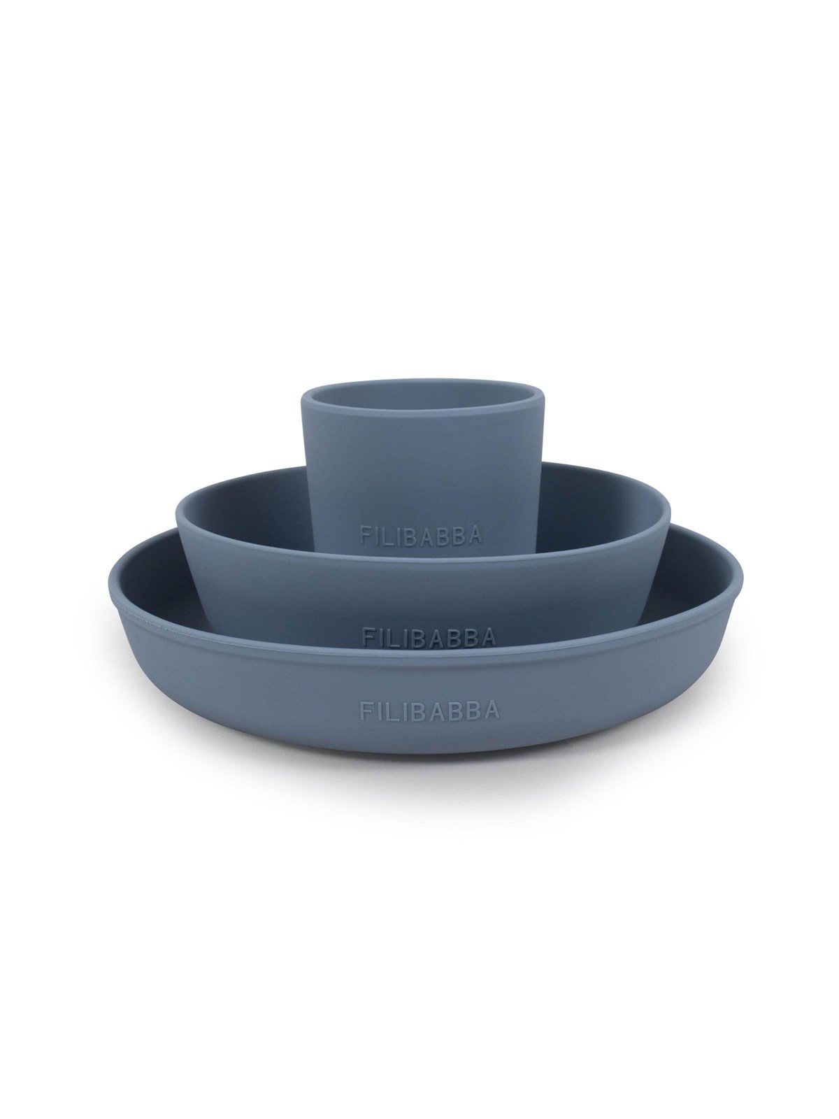 Filibabba Silicone dinner set - Powder Blue, Babyudstyr