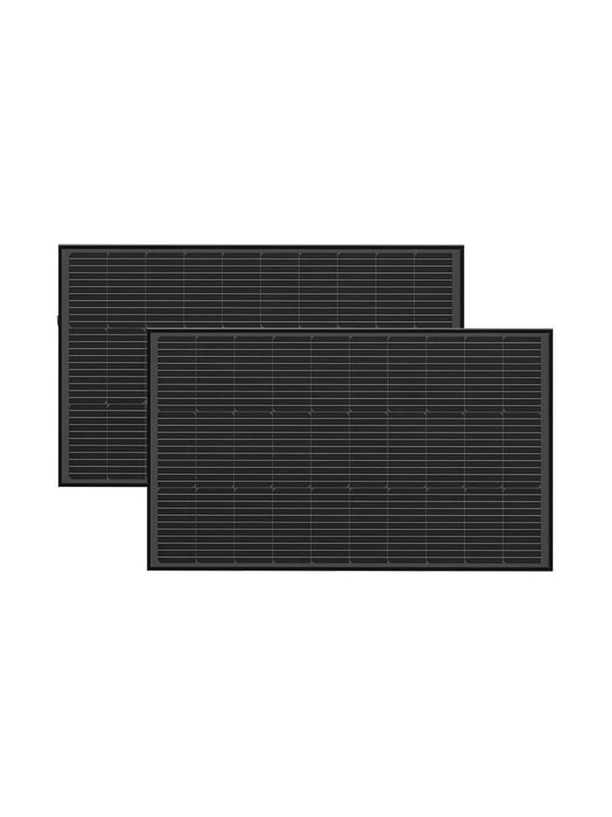 EcoFlow 2 × 100 W Rigid Solar Panel Combo + 2 pairs of Mounting Feet, Power Station
