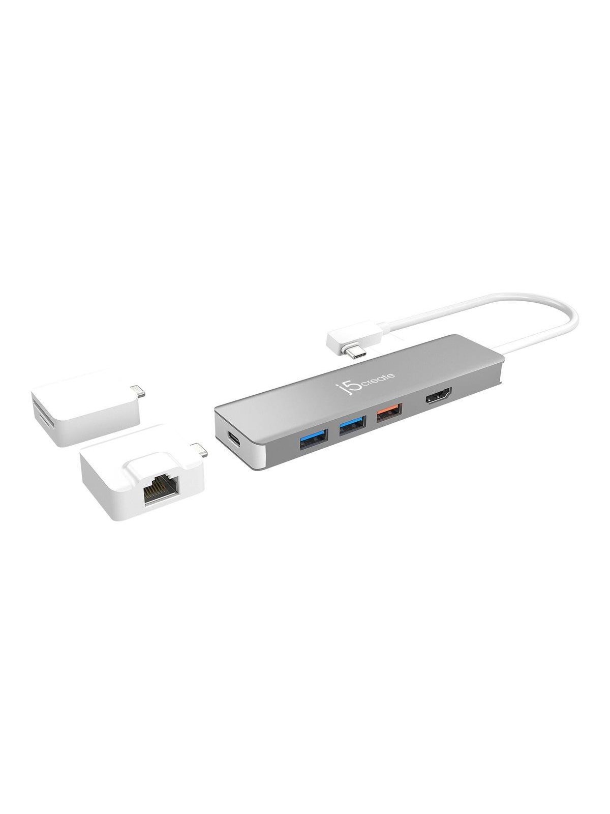 j5create USB-C Modular Multi-Adapter (Includes 2 Kits), Docking Station