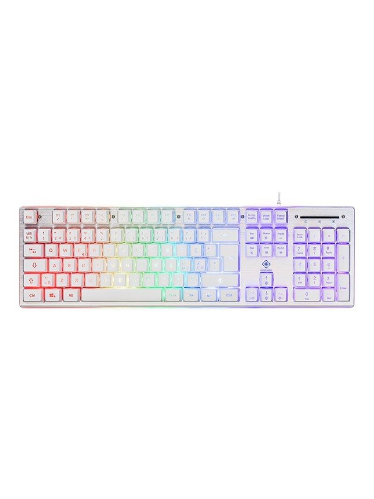 Deltaco GAMING Full Size - Gaming Tastatur - Nordisk - Hvid, Tastatur