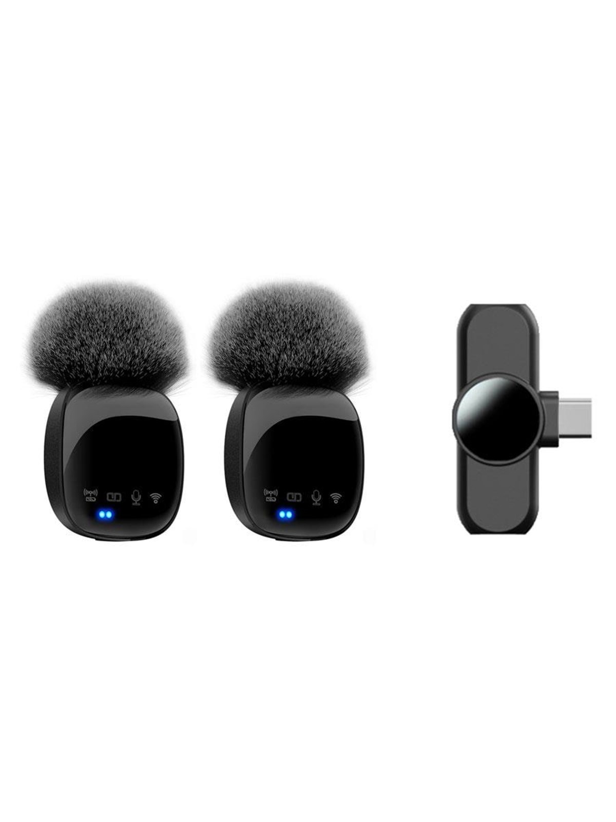 Lippa Dual Wireless Wind Protected Microphone With USB-C Connector, Mobil Tilbehør