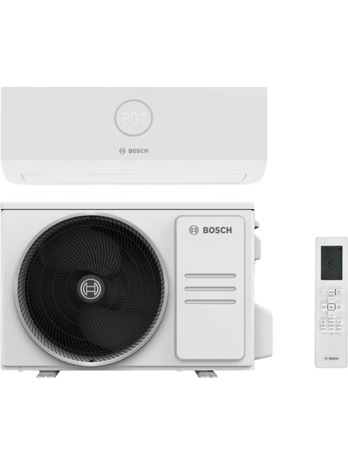 Bosch Climate 3000i 35 WE luft/luft varmepumpe, 3,5 kW, 10-40 m², Hvid, Varmepumpe