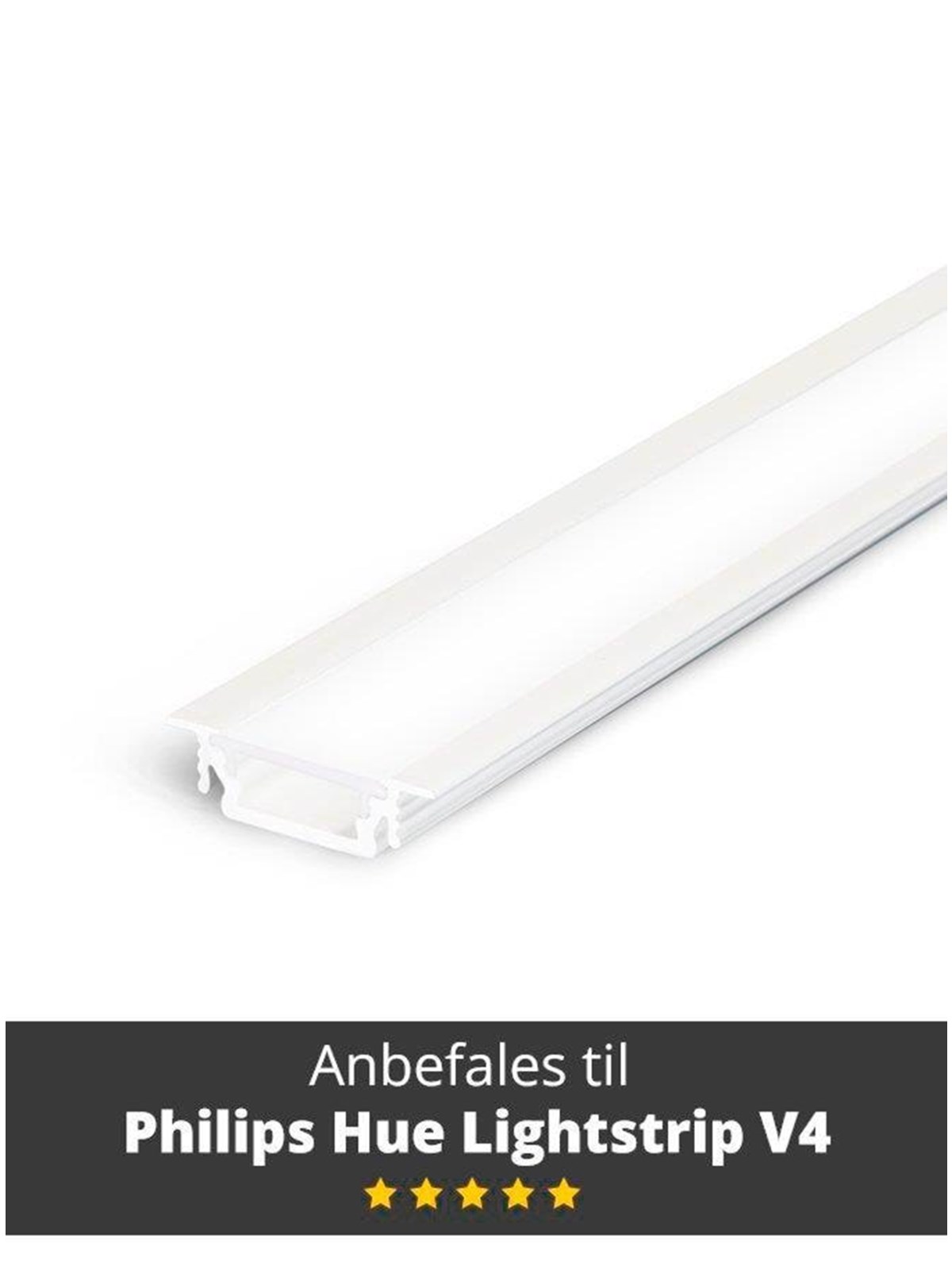 Light Solutions Aluminiumsprofil - Model G til Philips Hue og LIFX - Hvid - 1 meter
