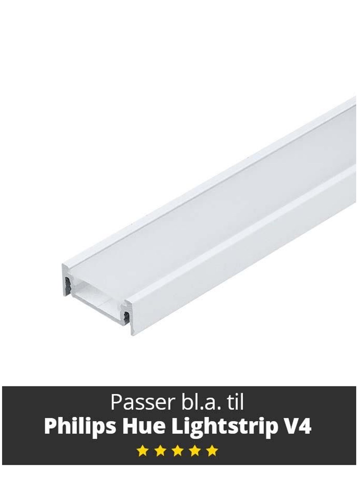 Light Solutions Aluminum profile - Model S for Philips Hue and WiZ - White
