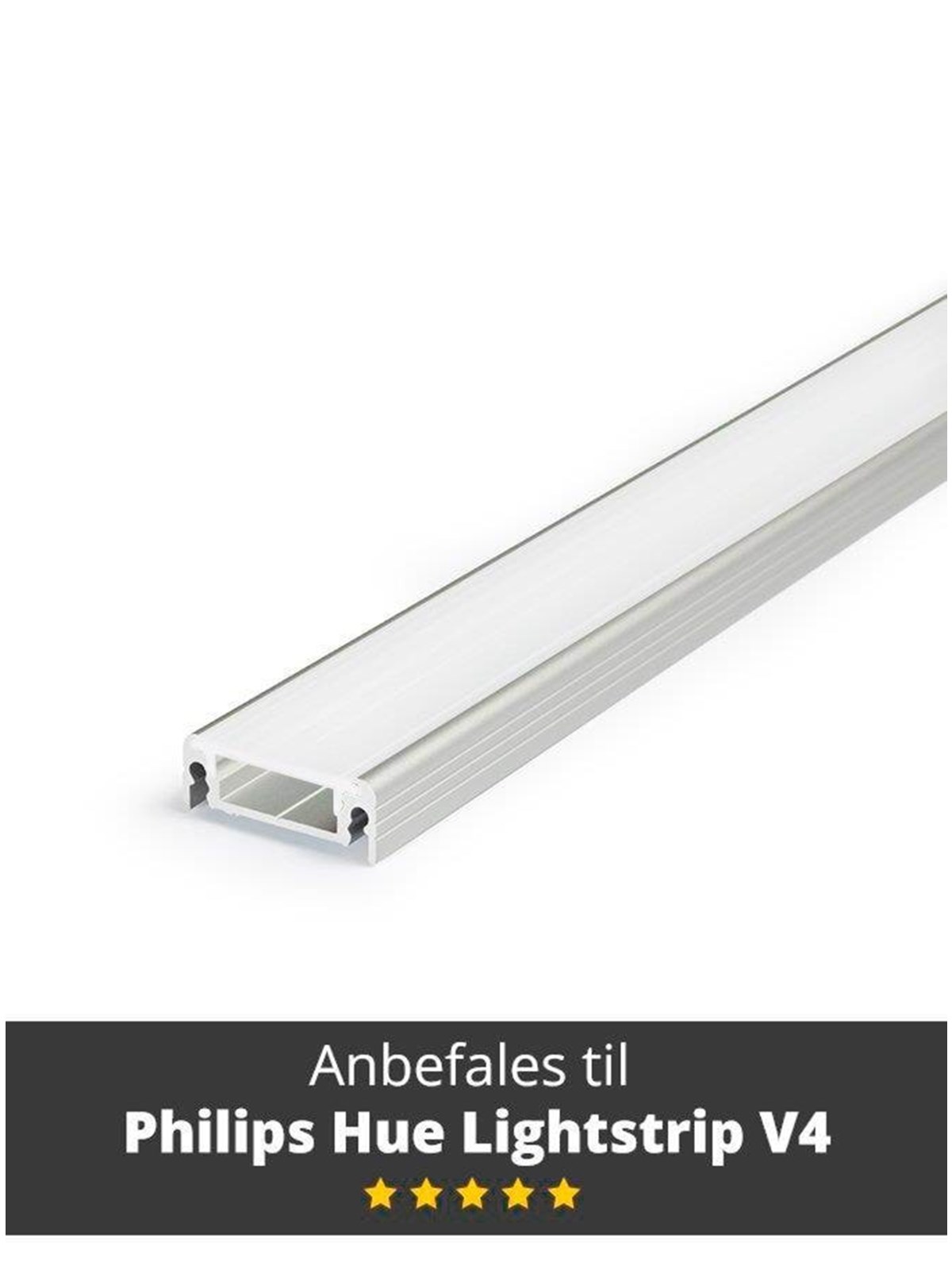 Light Solutions Aluminiumsprofil - Model S til Philips Hue og LIFX - Alu - 1meter