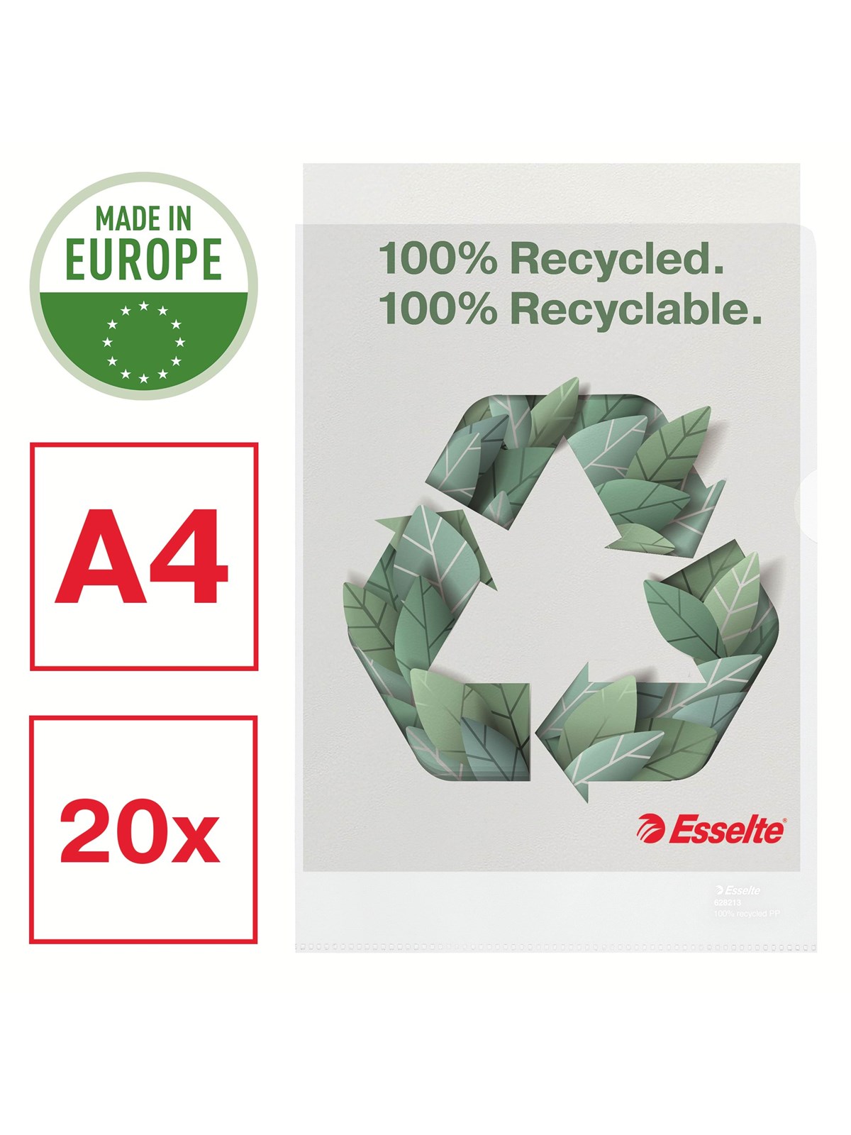 Esselte Recycle omslag A4, Plastiklomme