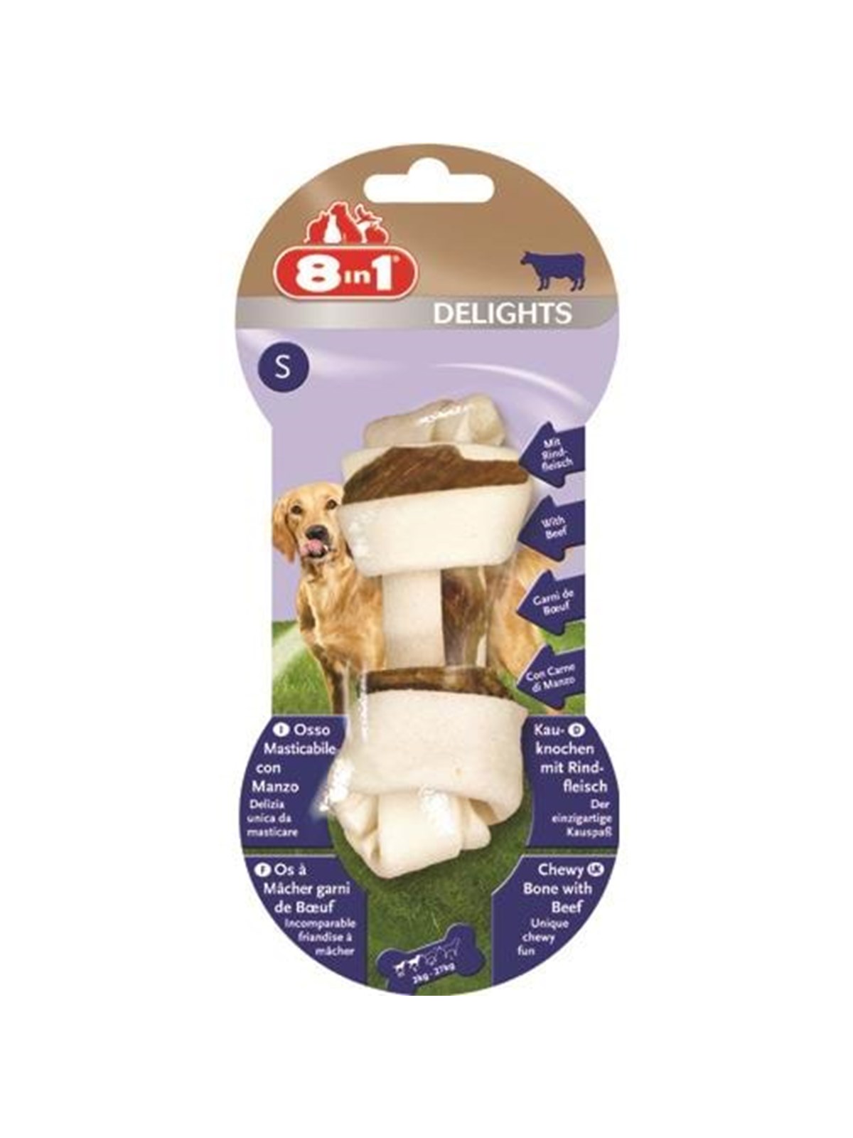 8 in 1 8in1 Delights chewing bone Beef S, Hundeudstyr