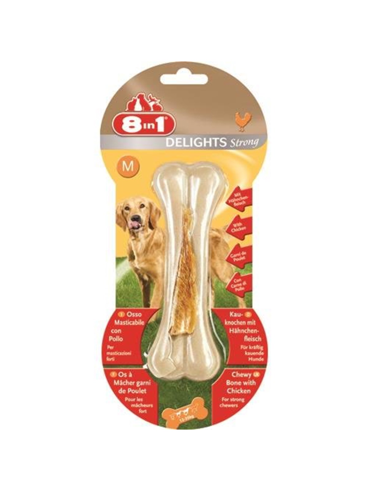 8 in 1 8in1 Delights chewing bone Strong M, Hundeudstyr