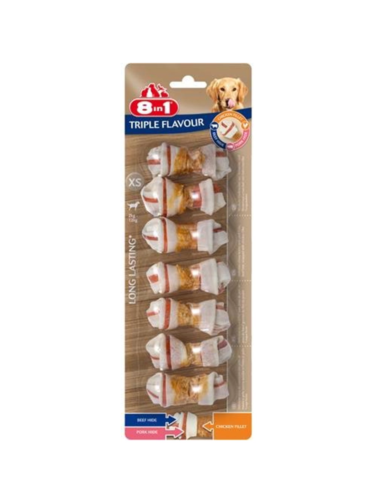 8 in 1 8in1 Triple Flavour XS 7 pcs, Hundeudstyr