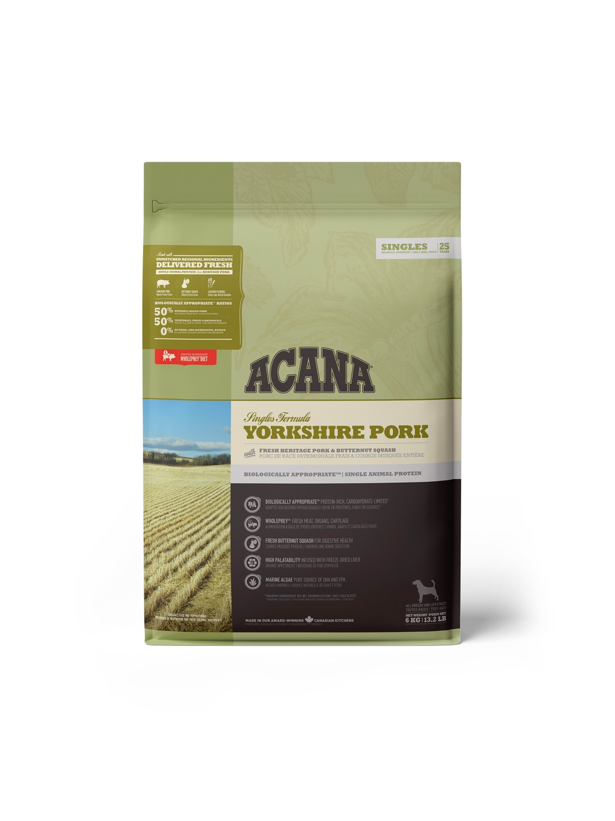 Acana Yorkshire Pork Dry Dog Food 11.4kg, Hundeudstyr