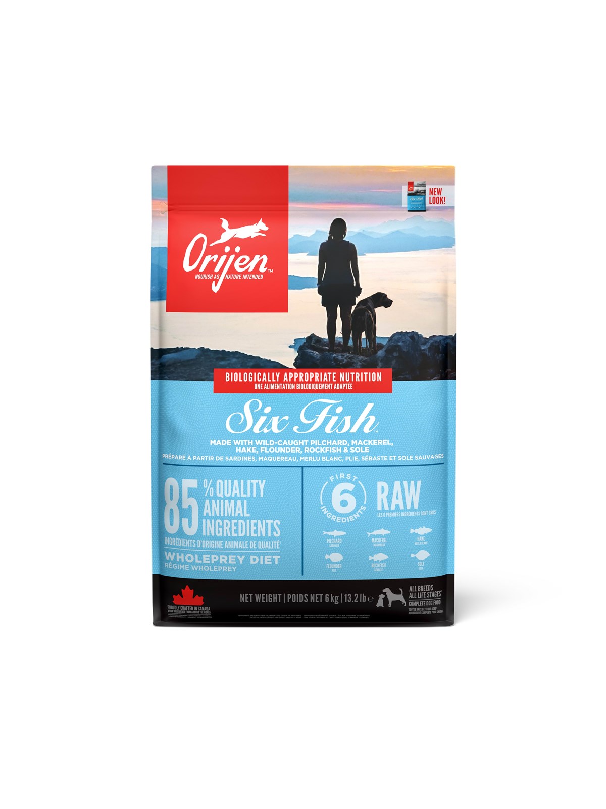 ORIJEN Six Fish Complete Dry Dog Food 2kg, Hundeudstyr