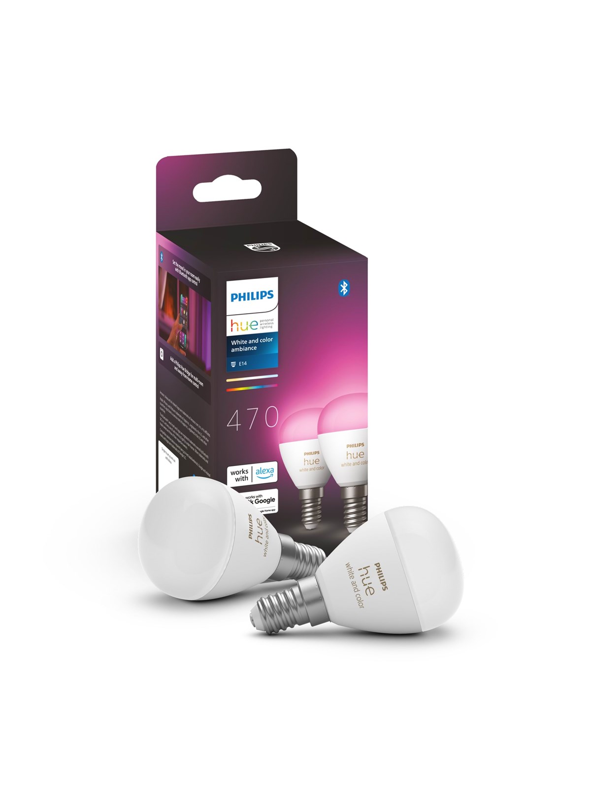 Philips Hue White and color ambiance E14 Intelligent kronepære (2-pak), Smart Home