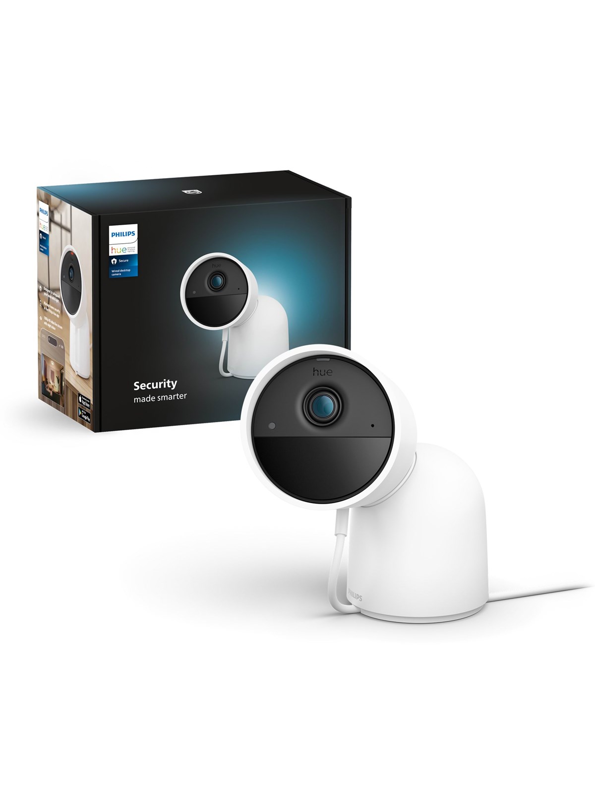 Philips Hue Secure Camera Wired Desktop White, Smart Home