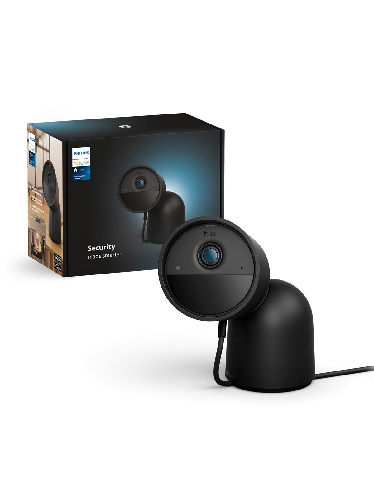 Philips Hue Secure Camera Wired Desktop Black, Smart Home