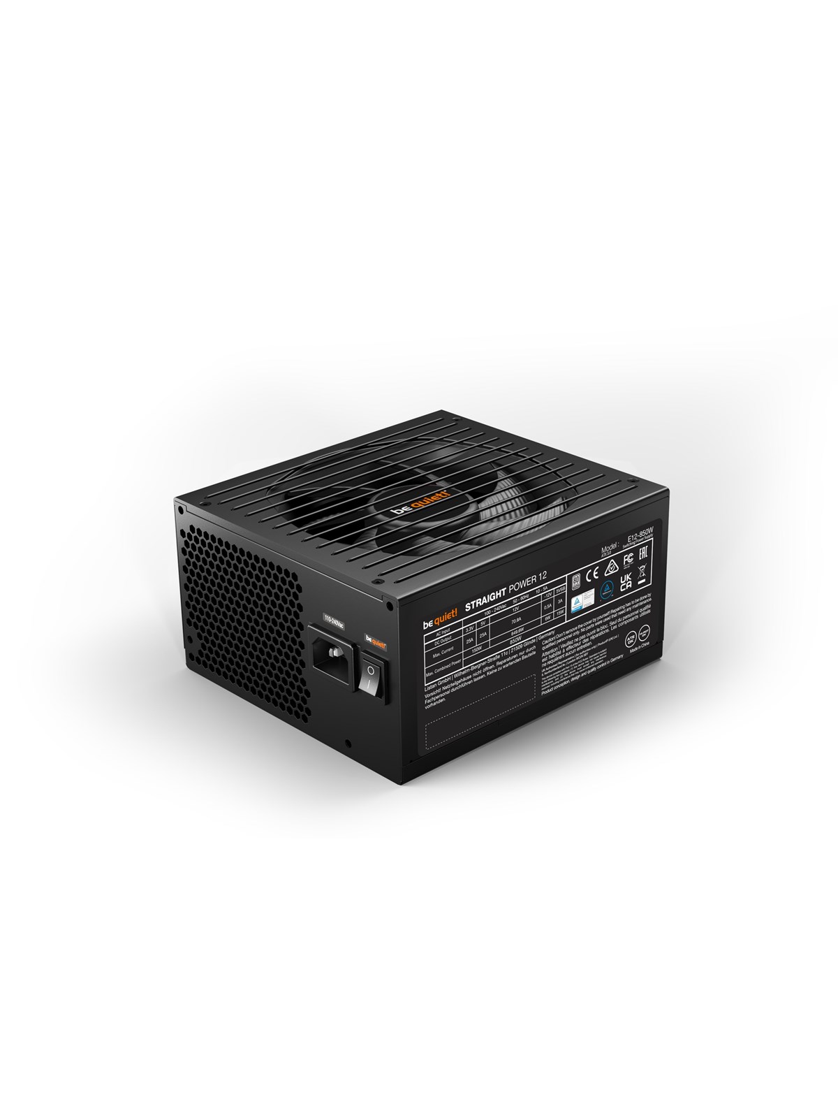be quiet! Straight Power 12 Platinum 850W Strømforsyning - 850 Watt - 135 mm - ATX 3.1 - 80 Plus Platinum certified
