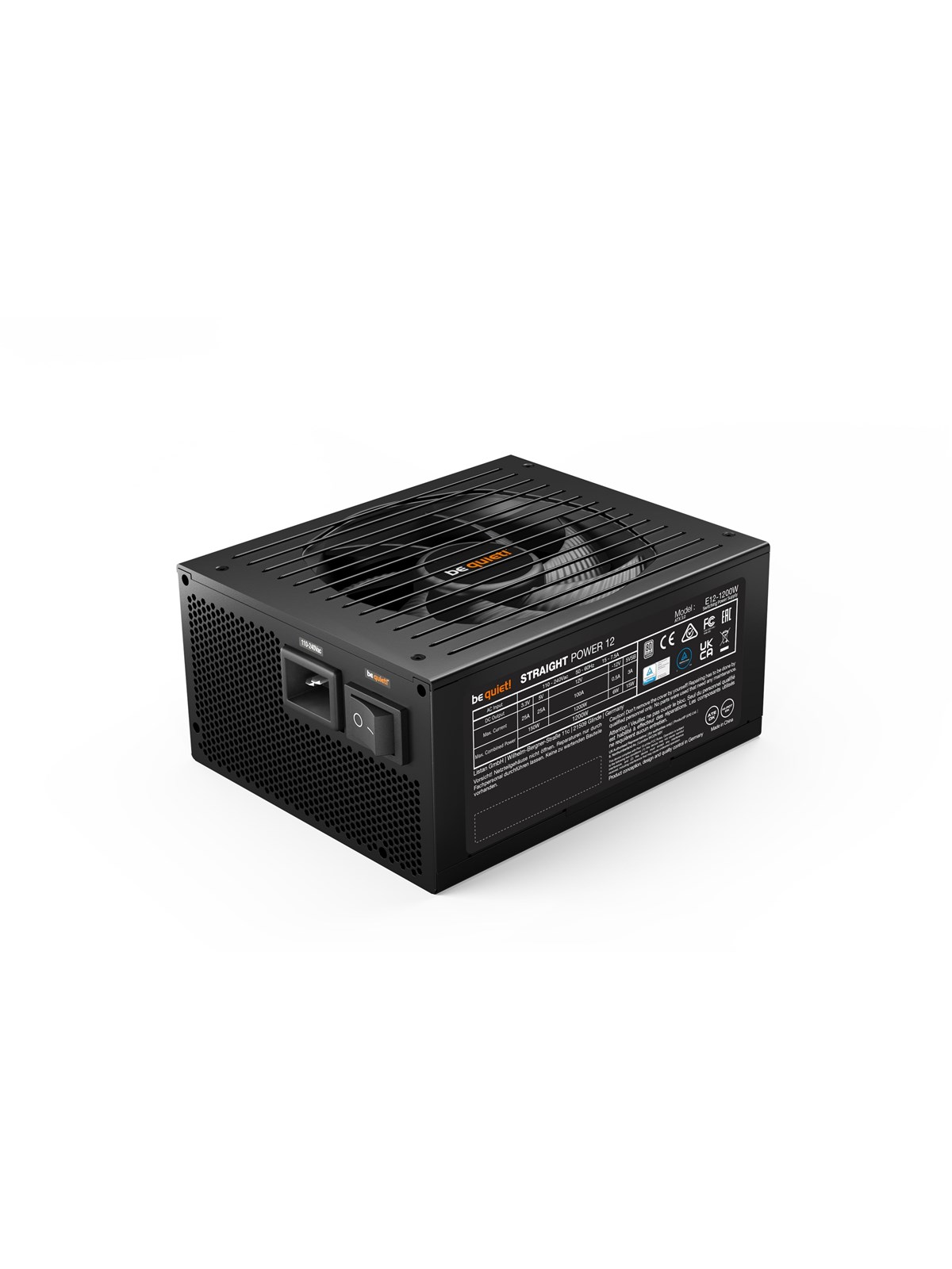 be quiet! Straight Power 12 Platinum 1200W Strømforsyning - 1200 Watt - 135 mm - ATX 3.1 - 80 Plus Platinum certified