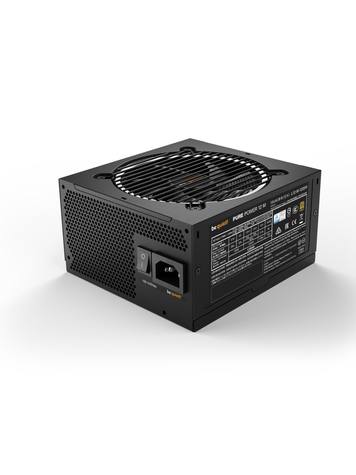 be quiet! PURE POWER 12 M 1200W Strømforsyning - 1200 Watt - 120 mm - ATX 3.1 - 80 Plus Gold certified