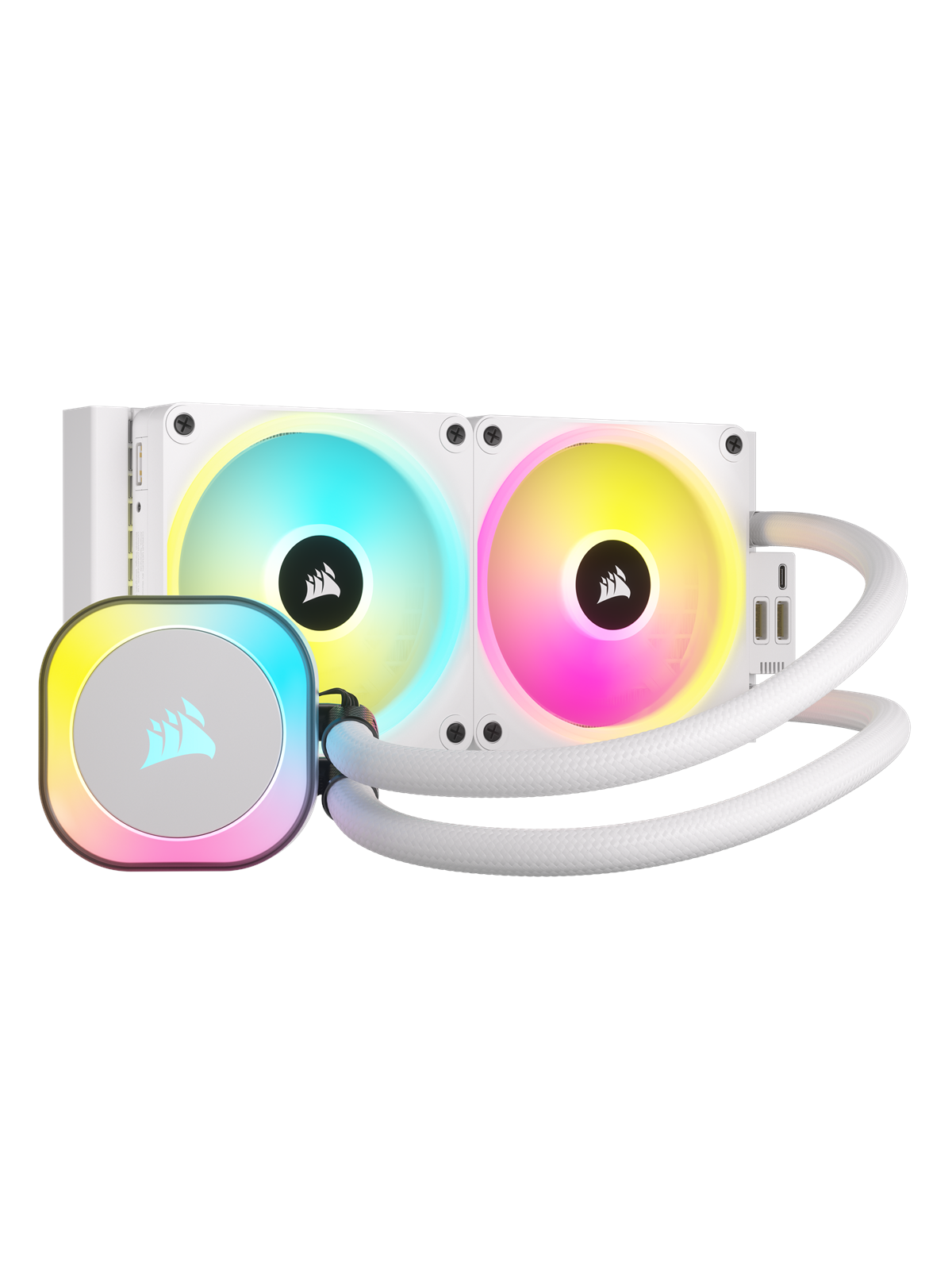 Corsair iCUE LINK H100i RGB - White - CPU Vandkøling - Max 37 dBA, Cpu Køler