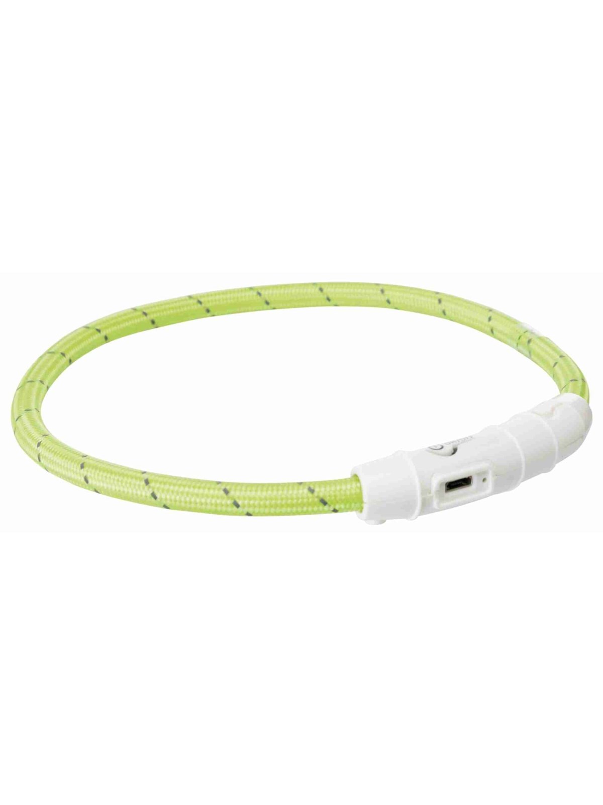 Trixie Flash Light Ring USB Illuminated Dog Safety Collar Green Size XS-S 7mm 35cm