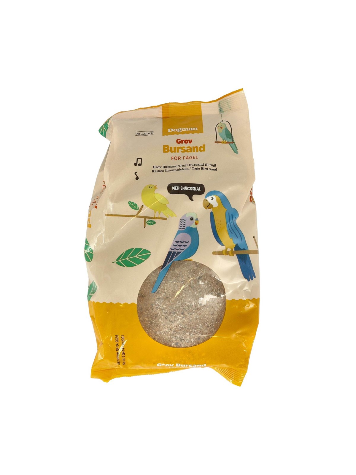 Dogman Sand til Fuglebur med Muslingeskaller 1.8kg, Fuglebure Huse Tilbehoer