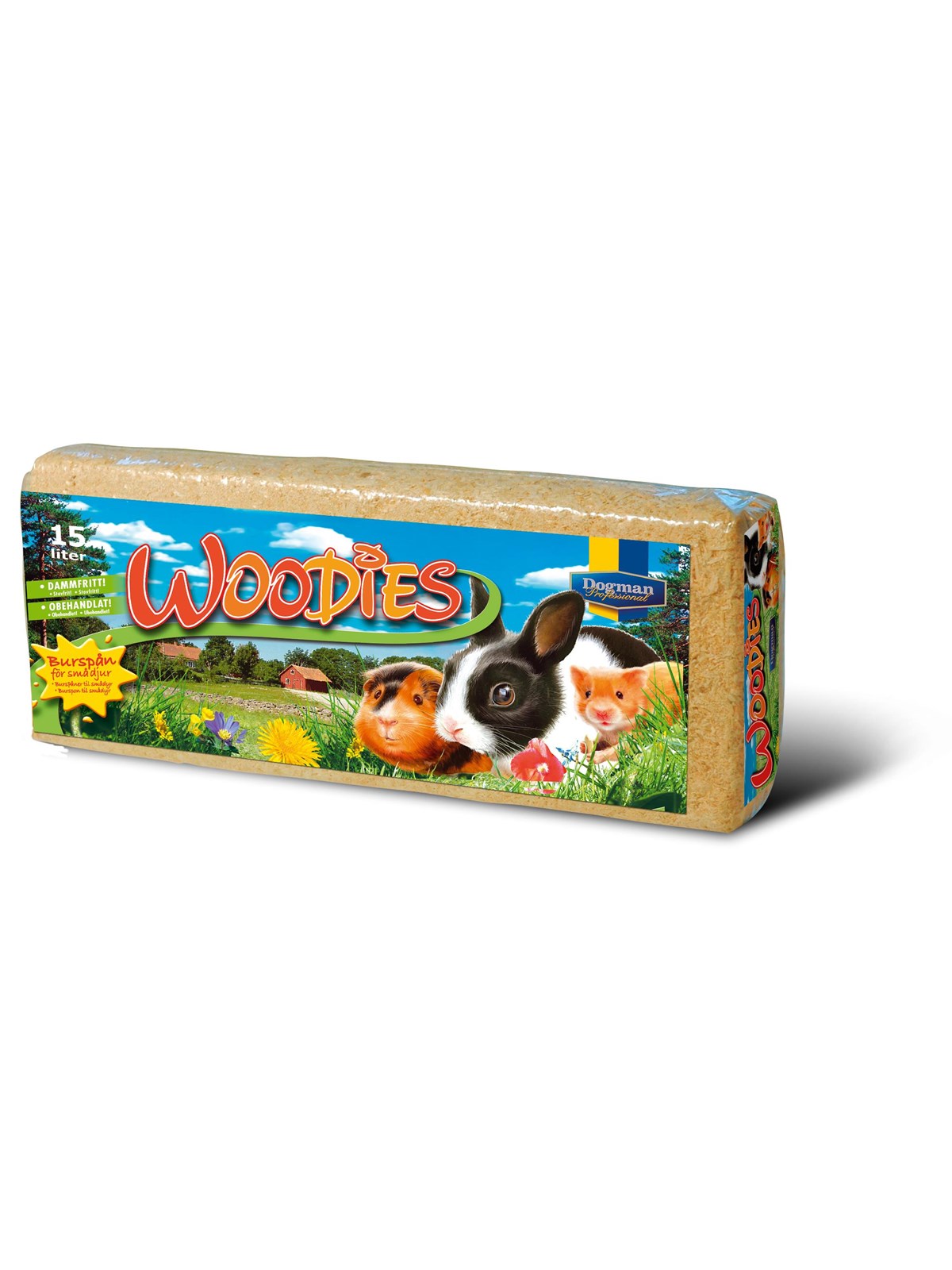 Dogman Woodies Strøelse til Små Dyr 15L, Gnavere