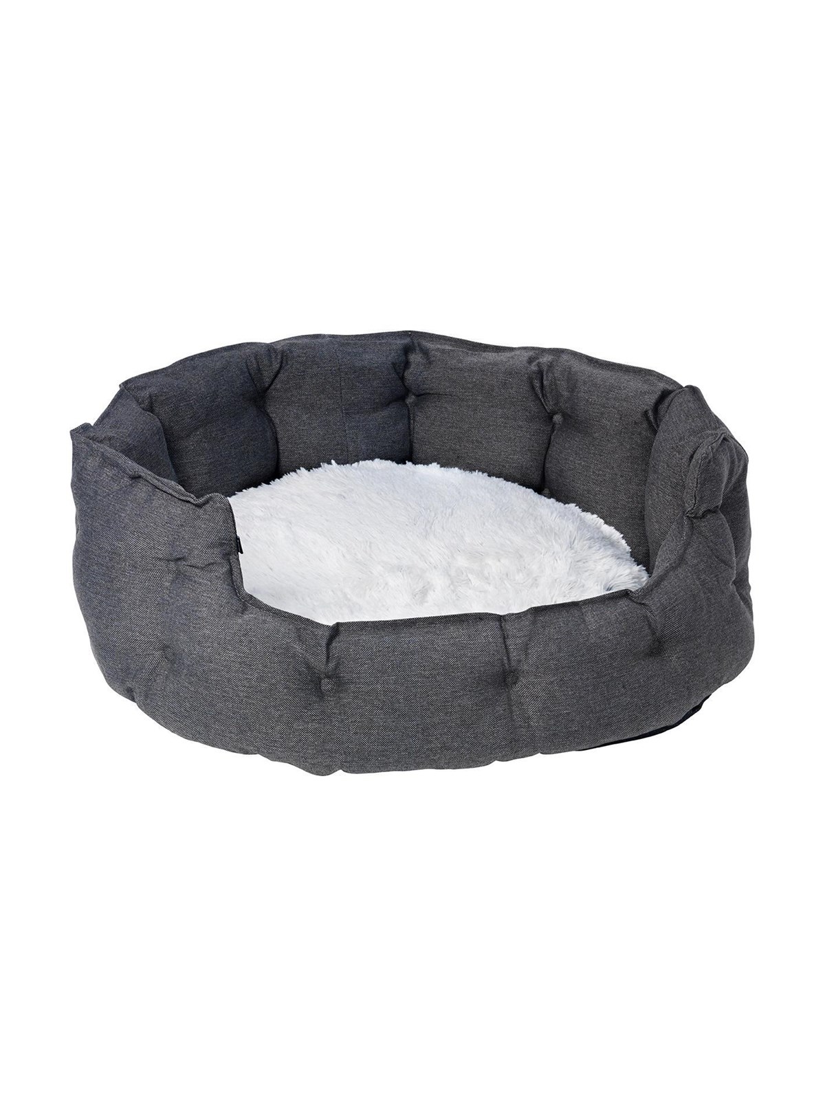 Dogman Pet Bed Classy Memory Foam Oval Grey Large 74x70x32cm, Hundeudstyr