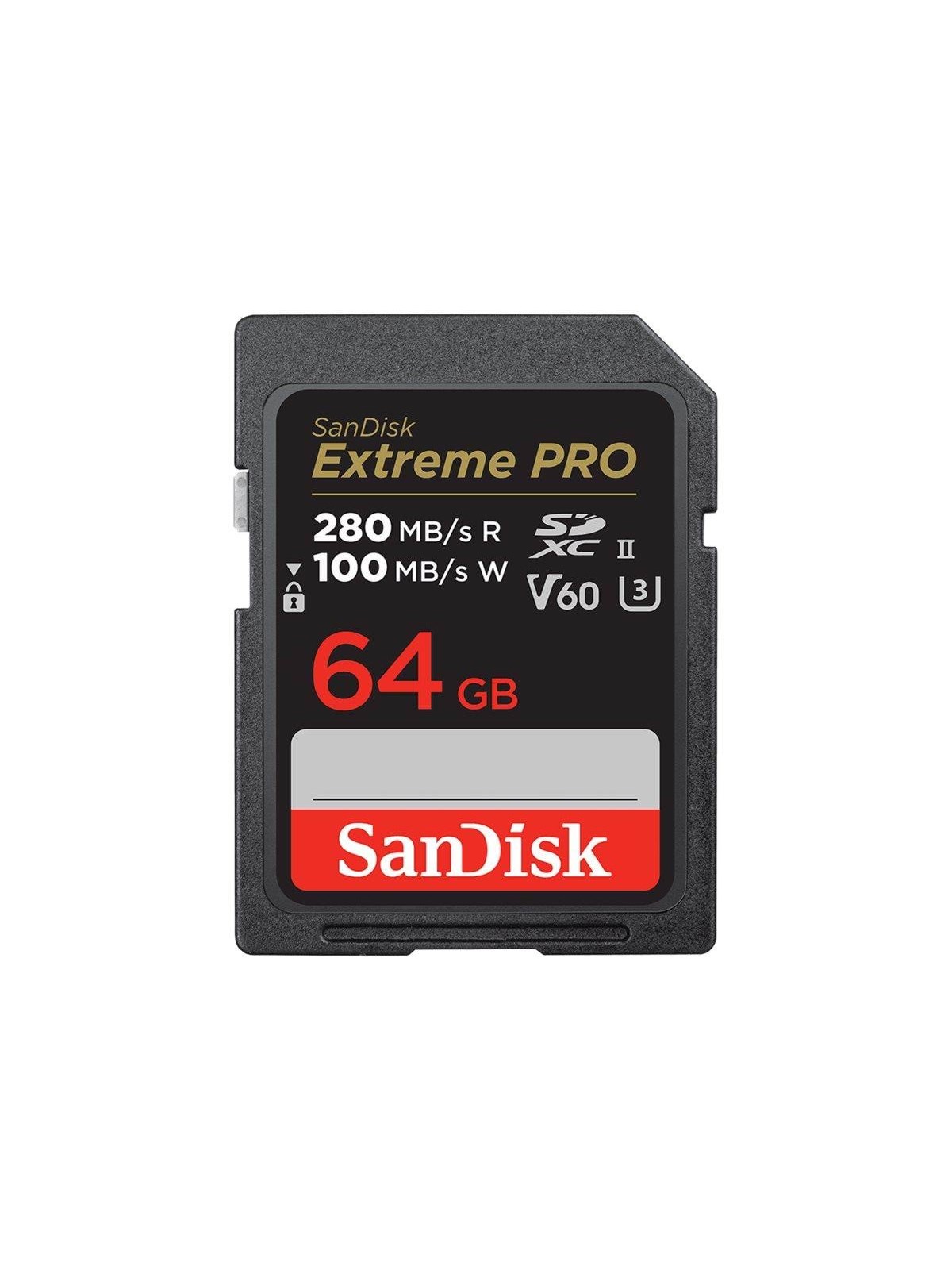 SANDISK Extreme Pro - SD - 280MB/s - 64GB, Hukommelseskort