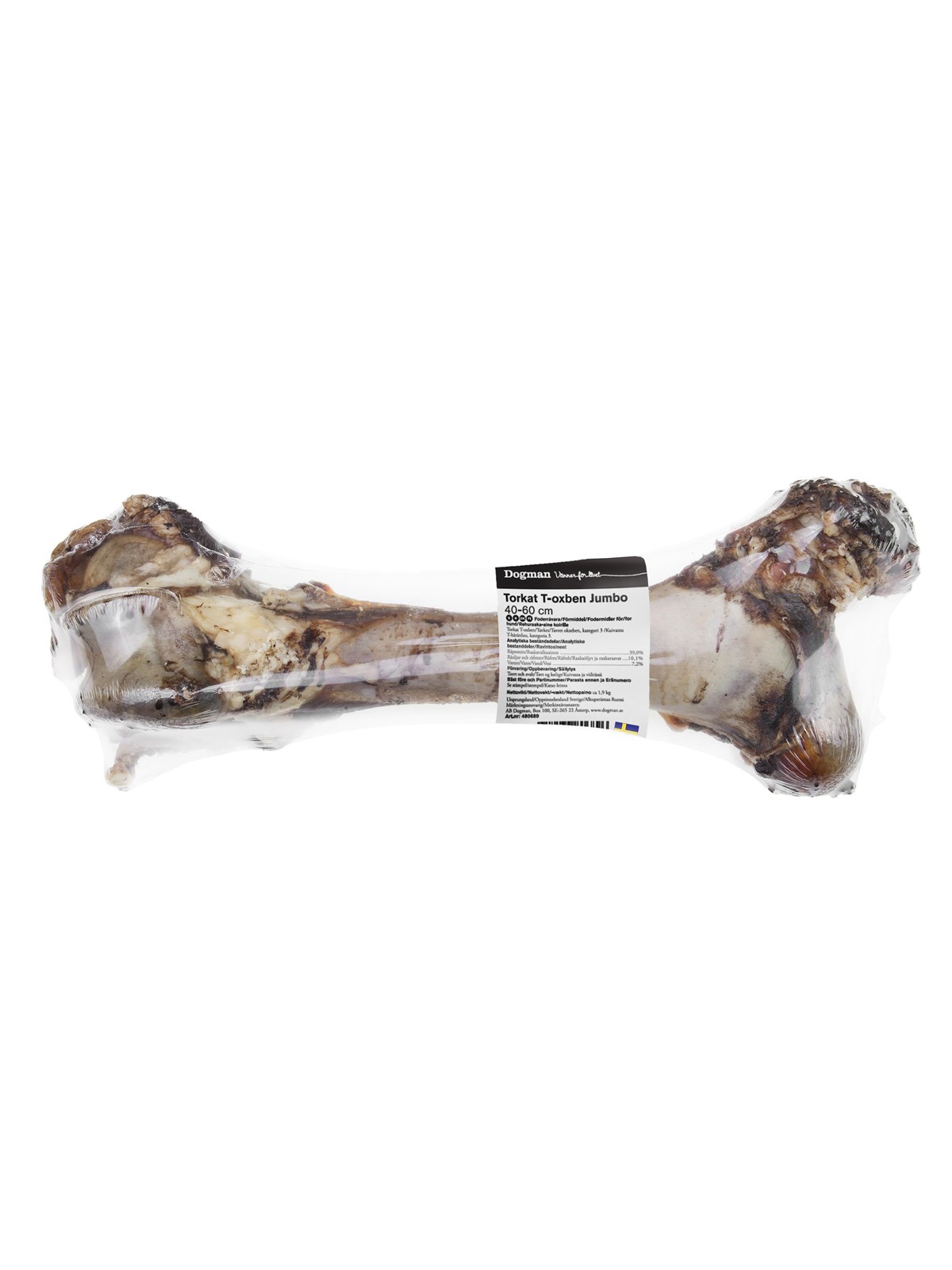 Dogman Tyggeben til hunde Tørret Okseknogle XL 40-60 cm, Hundeudstyr
