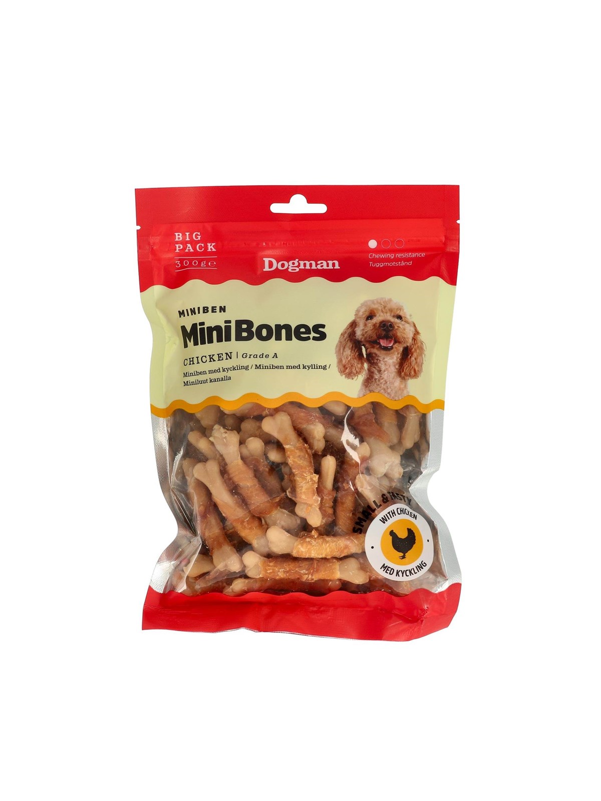 Dogman Miniben med kylling 300g, Hundeudstyr