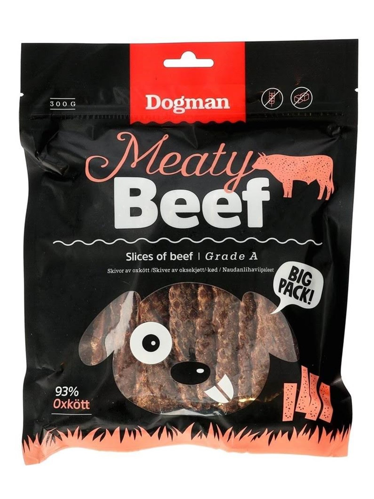 Dogman Meaty Oksekødsskiver kornfrie hundegodbidder 300g, Hundeudstyr