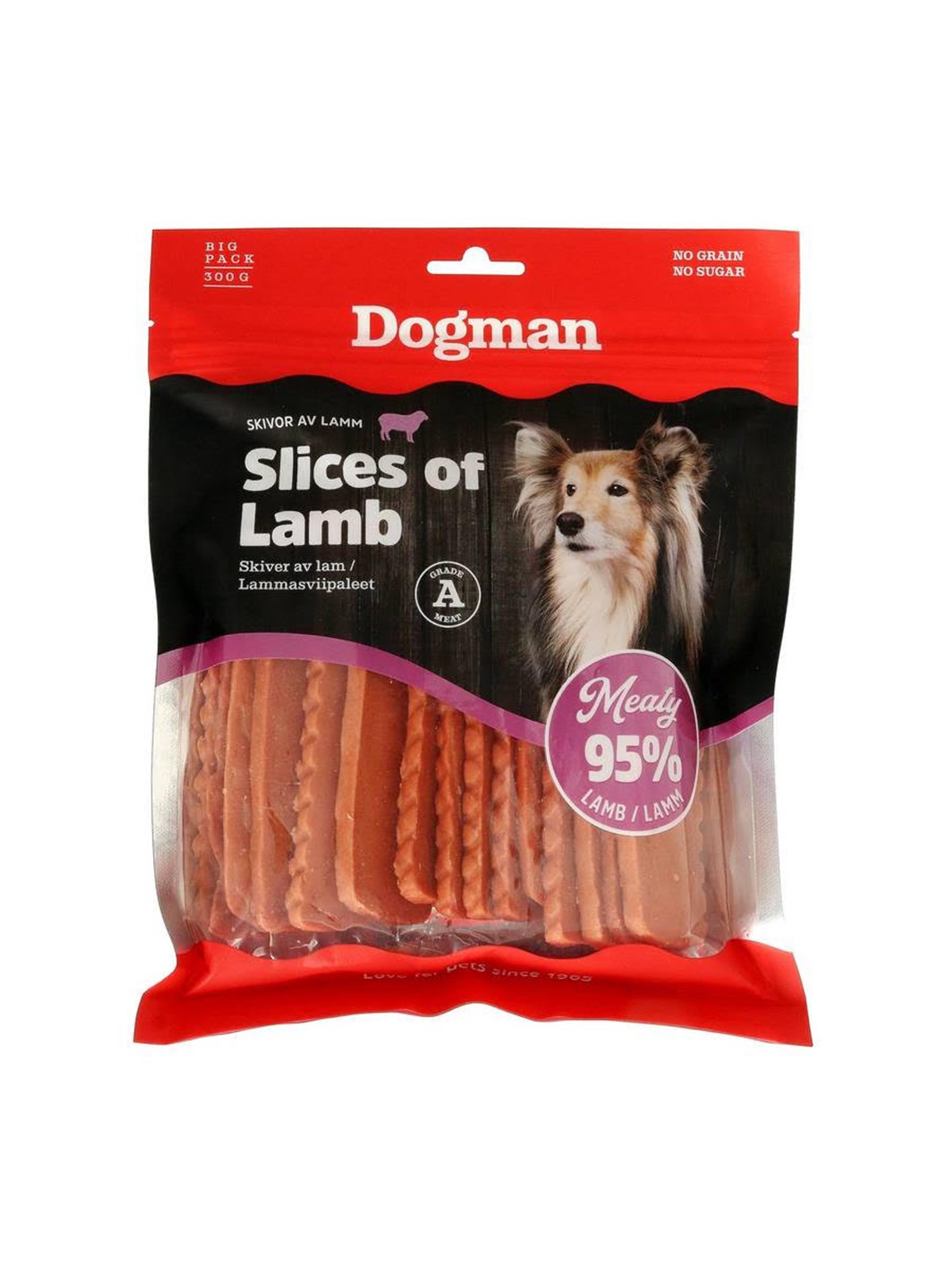 Dogman Meaty Lammeskiver Hundegodbidder 300g, Hundeudstyr
