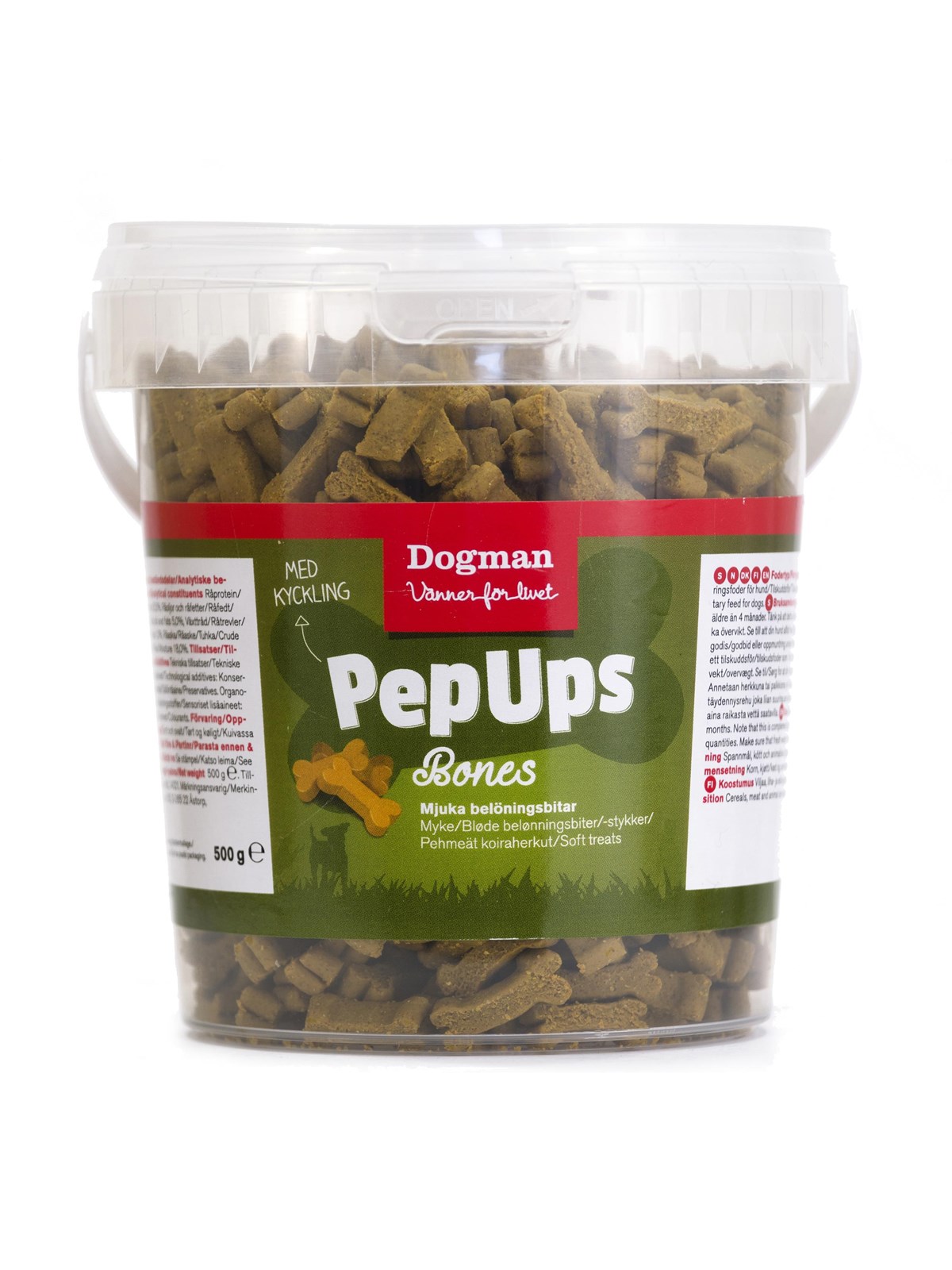 Dogman Pep Ups Bones 500g, Hundeudstyr