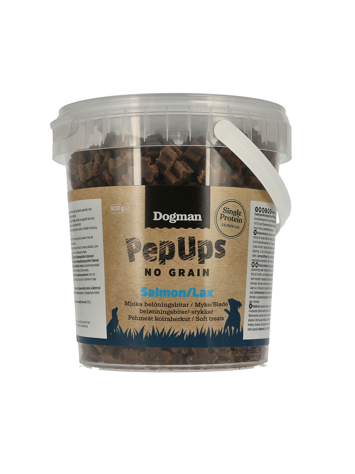 Dogman PepUps No Grain Lakse Hundegodbidder 500g, Hundeudstyr