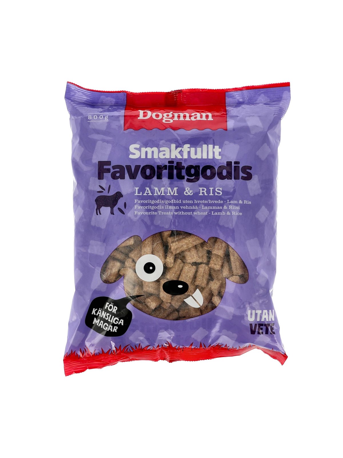 Dogman Hundegodbidder Favoritgodis Lam & Ris 800g, Hundeudstyr