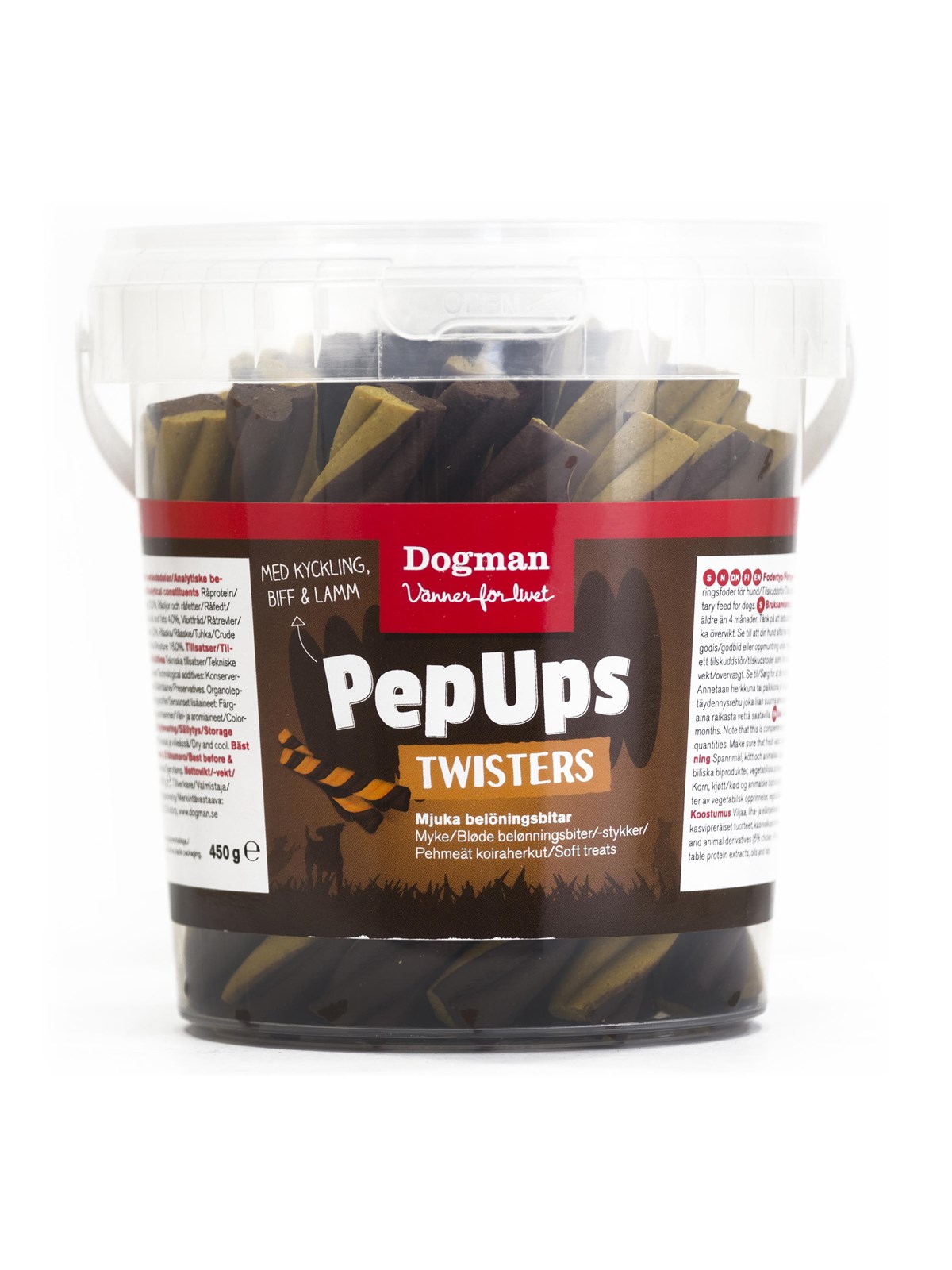 Dogman Pep Ups Twisters 450g, Hundeudstyr