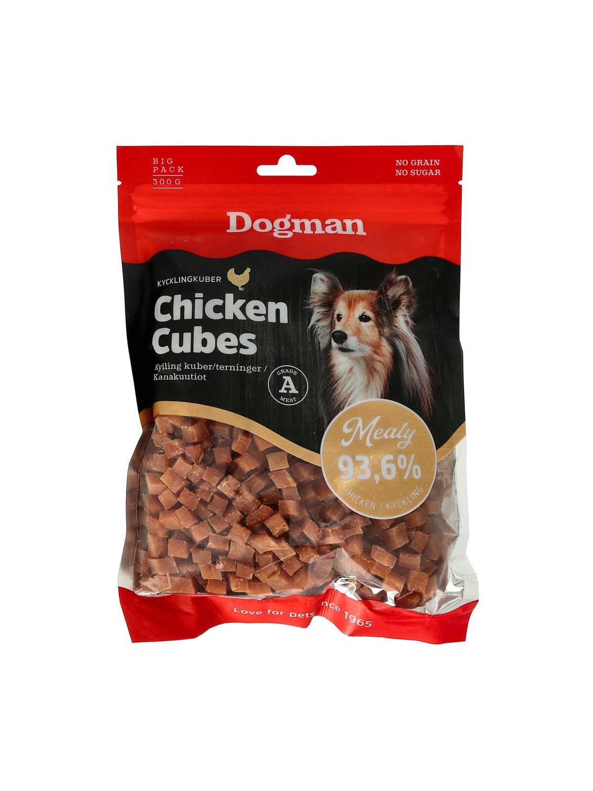 Dogman Meaty Kyllingetern Hundegodbidder 300g, Hundeudstyr