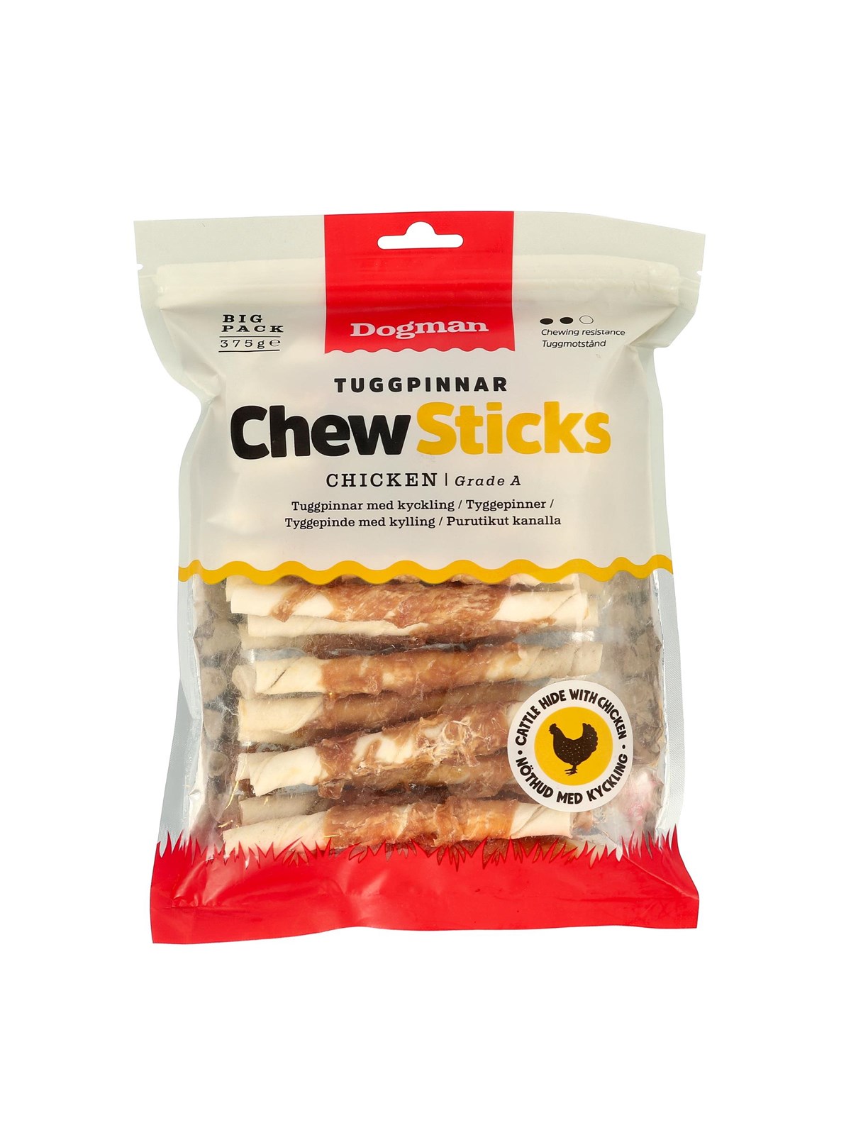 Dogman Tyggepinde med Kylling 30-Pak (375g), Hundeudstyr