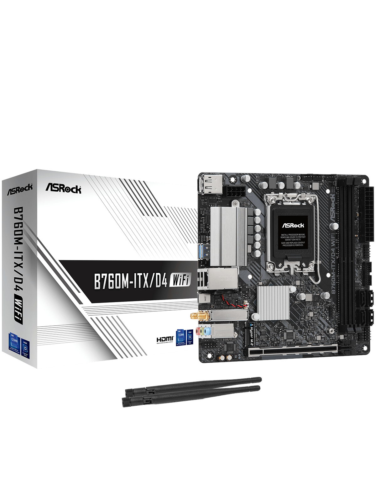 ASRock B760M-ITX/D4 WiFi Bundkort - Intel B760 - Intel LGA1700 socket - DDR4 RAM - Mini-ITX