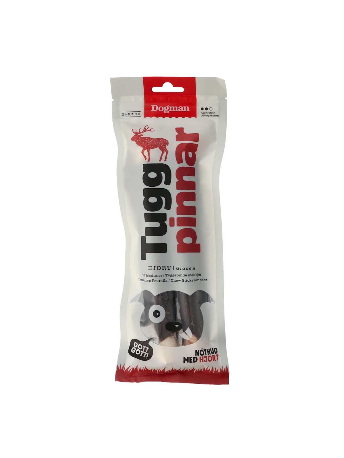 Dogman Hundegodbidder Tyggepinde Hjort 20cm 120g (2-Pack), Hundeudstyr