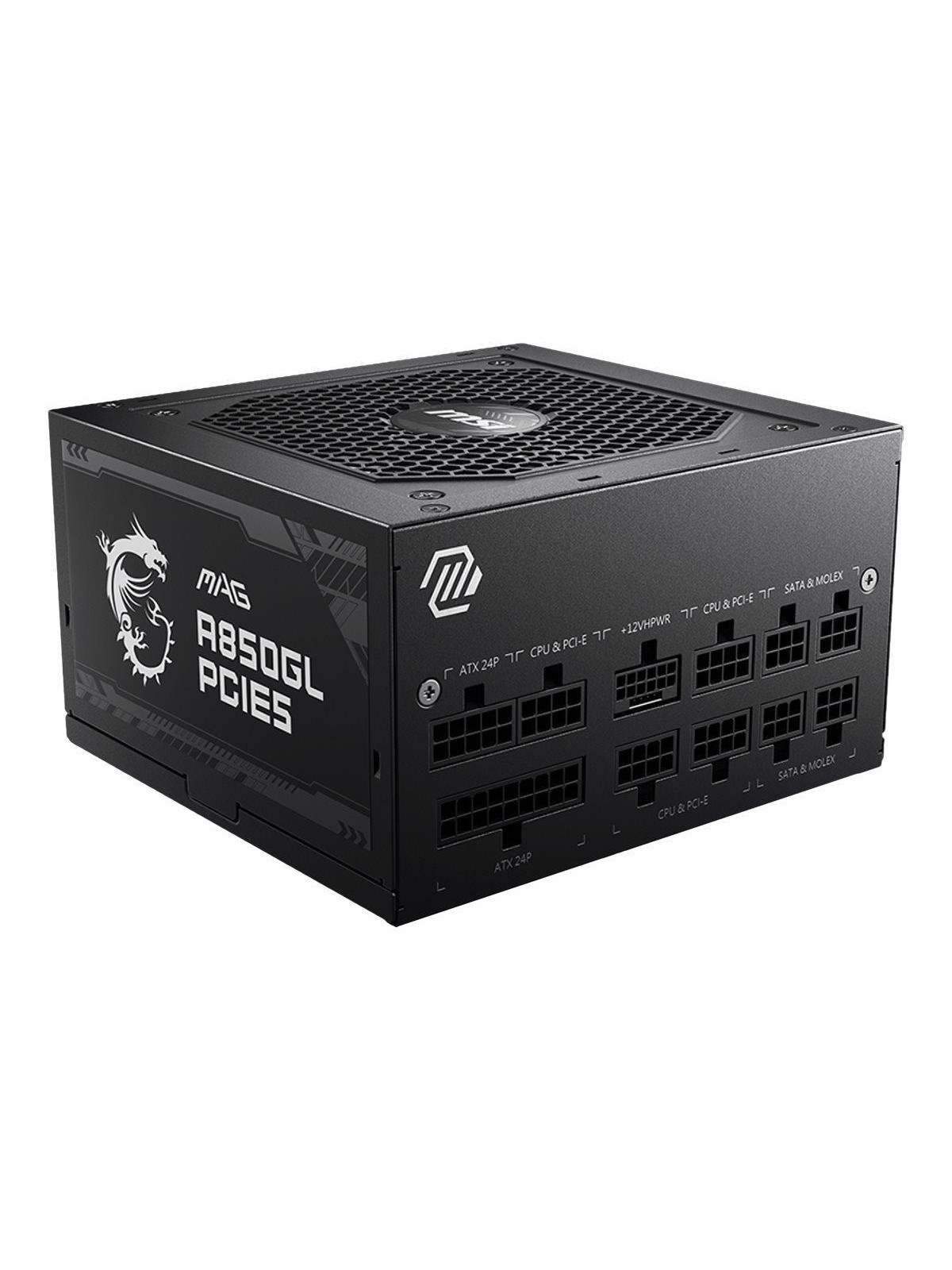 MSI MAG A850GL PCIE5 Strømforsyning - 850 Watt - 120 mm - ATX 3.0 - 80 Plus Gold certified
