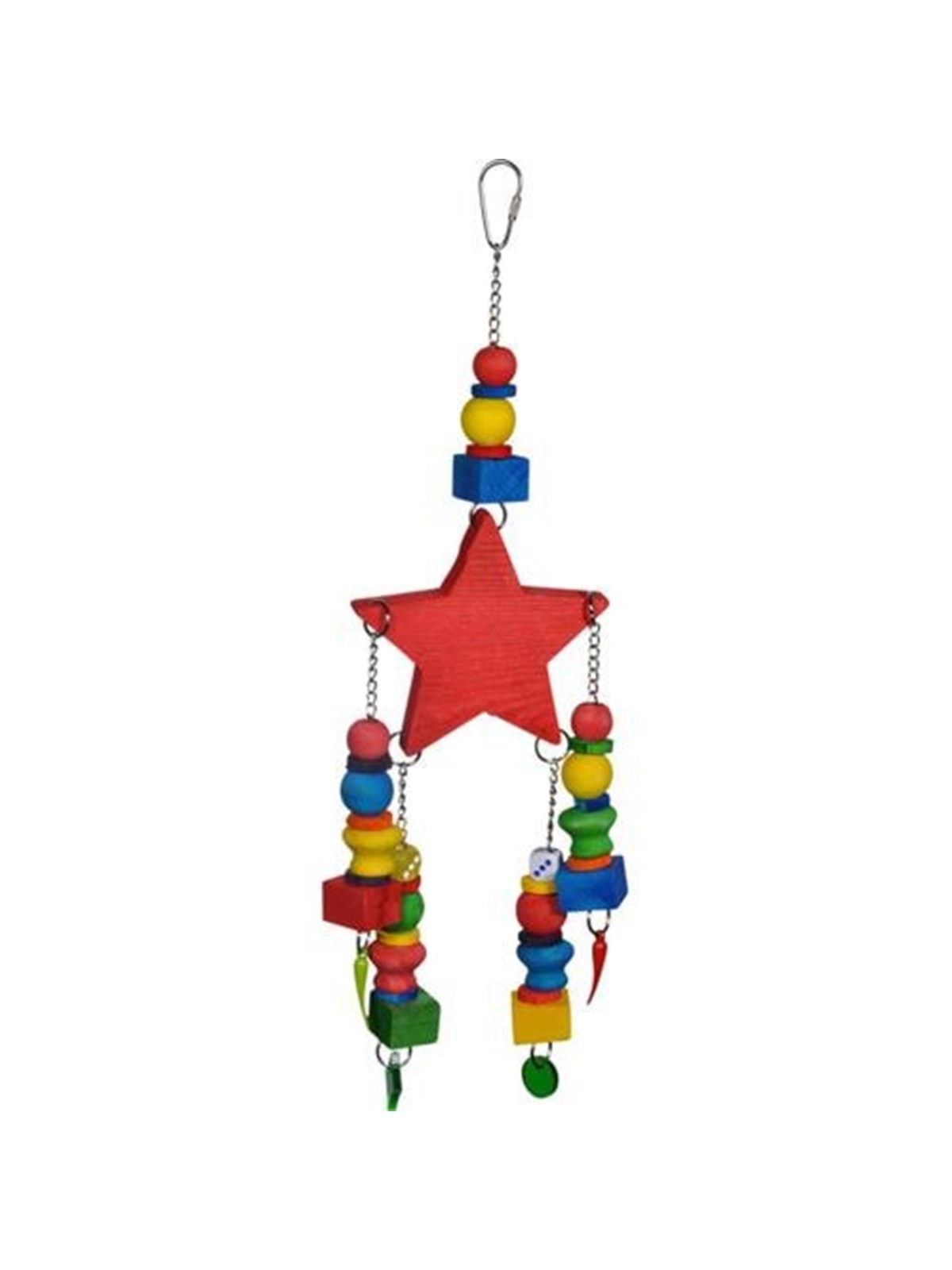 VADIGRAN Bird Toy Red Star multi color 40cm, Fuglelegetoej