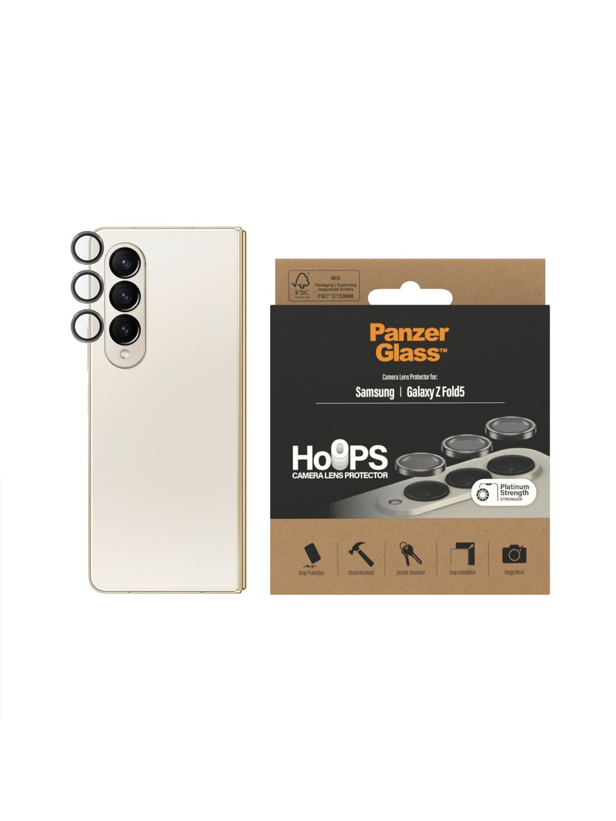 PanzerGlass Hoops Camera Lens Protector Samsung Galaxy Z Fold 5 | Black